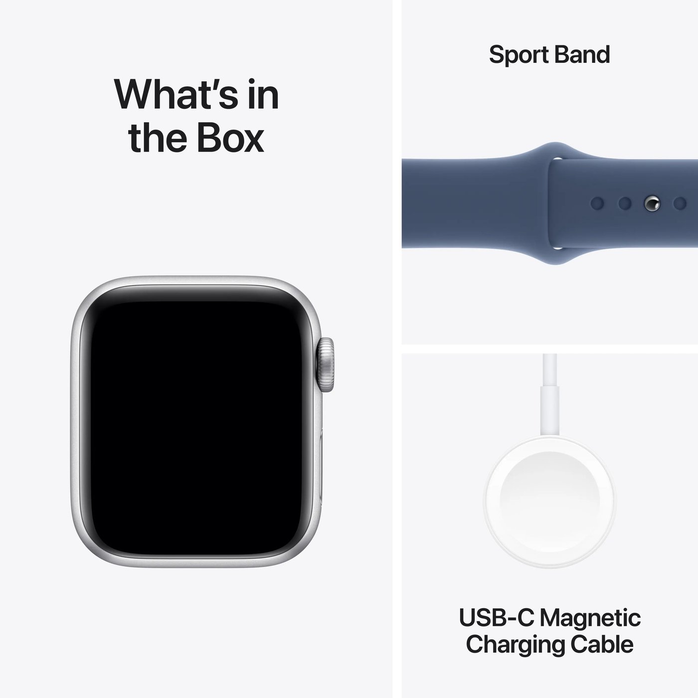 Apple Watch SE GPS 40 mm Silver Case med Denim Sport band M/L