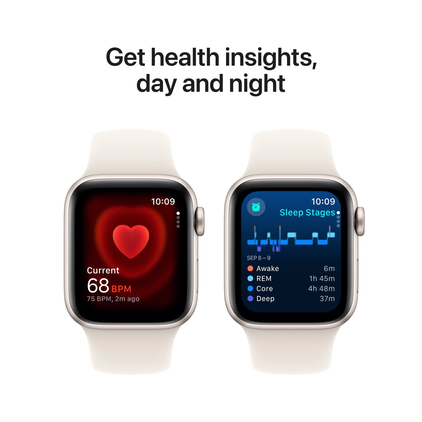 Apple Watch SE GPS 40 mm Starlight Case med Starlight Sport band M/L