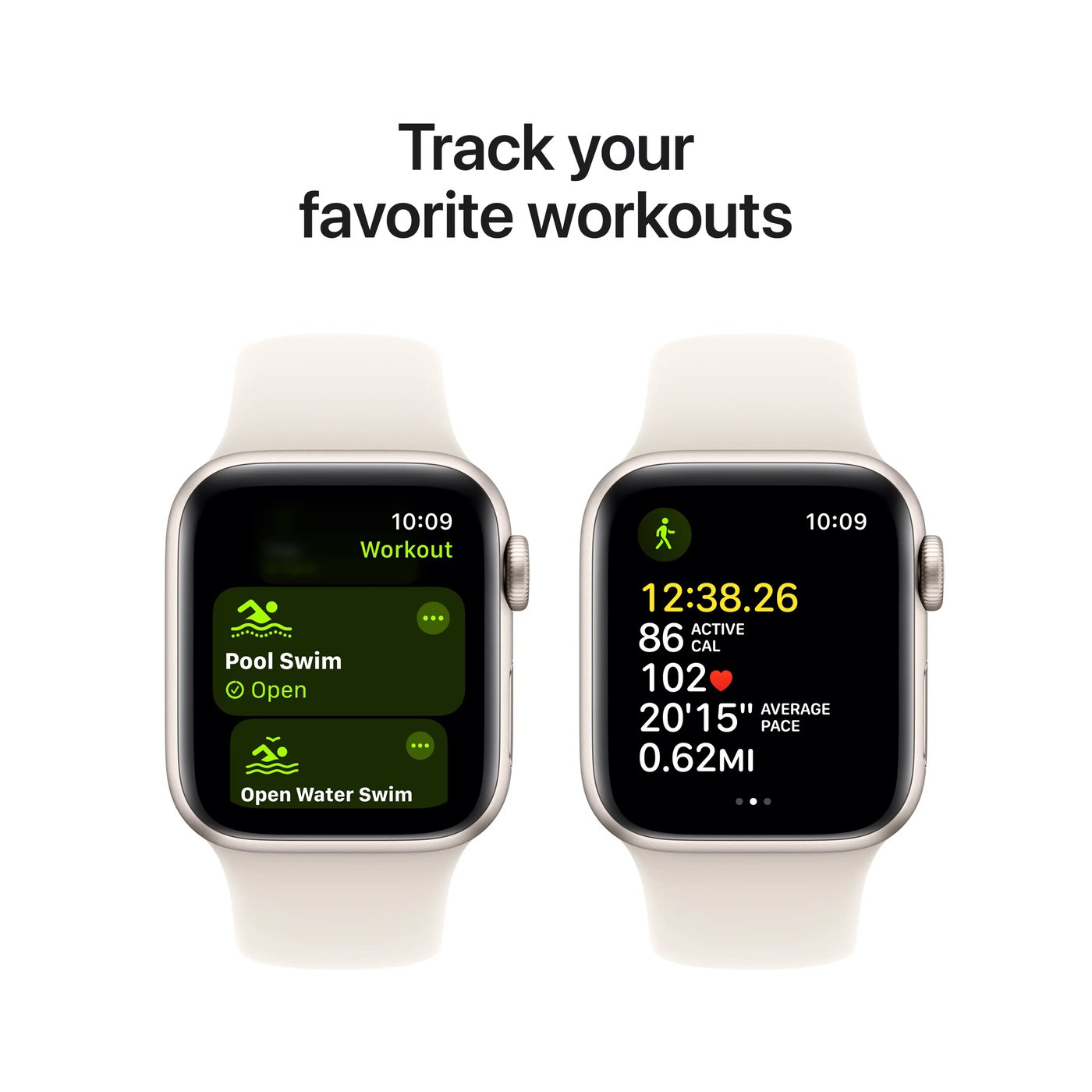 Apple Watch SE GPS 40 mm Starlight Case med Starlight Sport band M/L