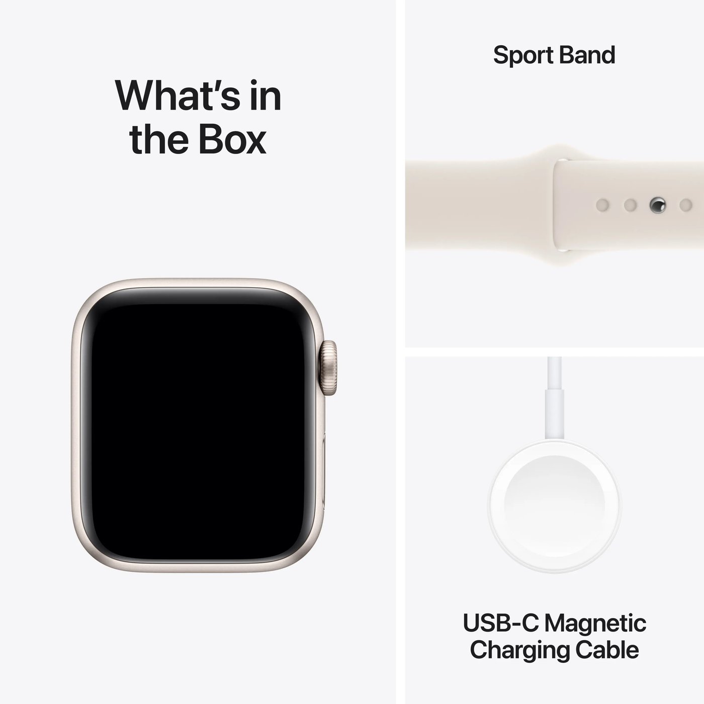Apple Watch SE GPS 40 mm Starlight Case med Starlight Sport band M/L