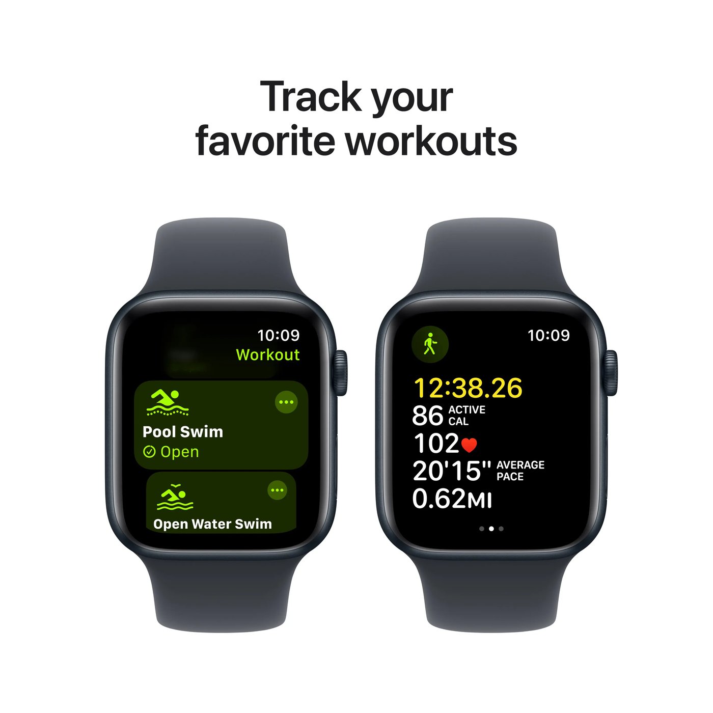 Apple Watch SE GPS 44 mm Midnight Case med Midnight Sport band M/L