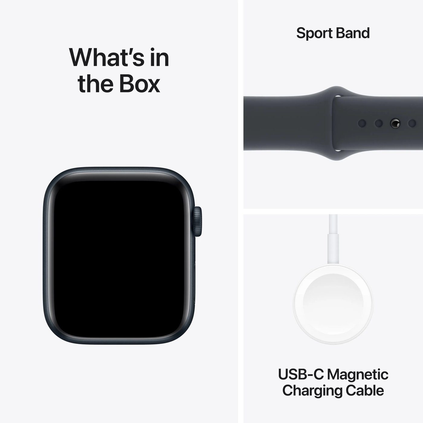 Apple Watch SE GPS 44 mm Midnight Case med Midnight Sport band M/L