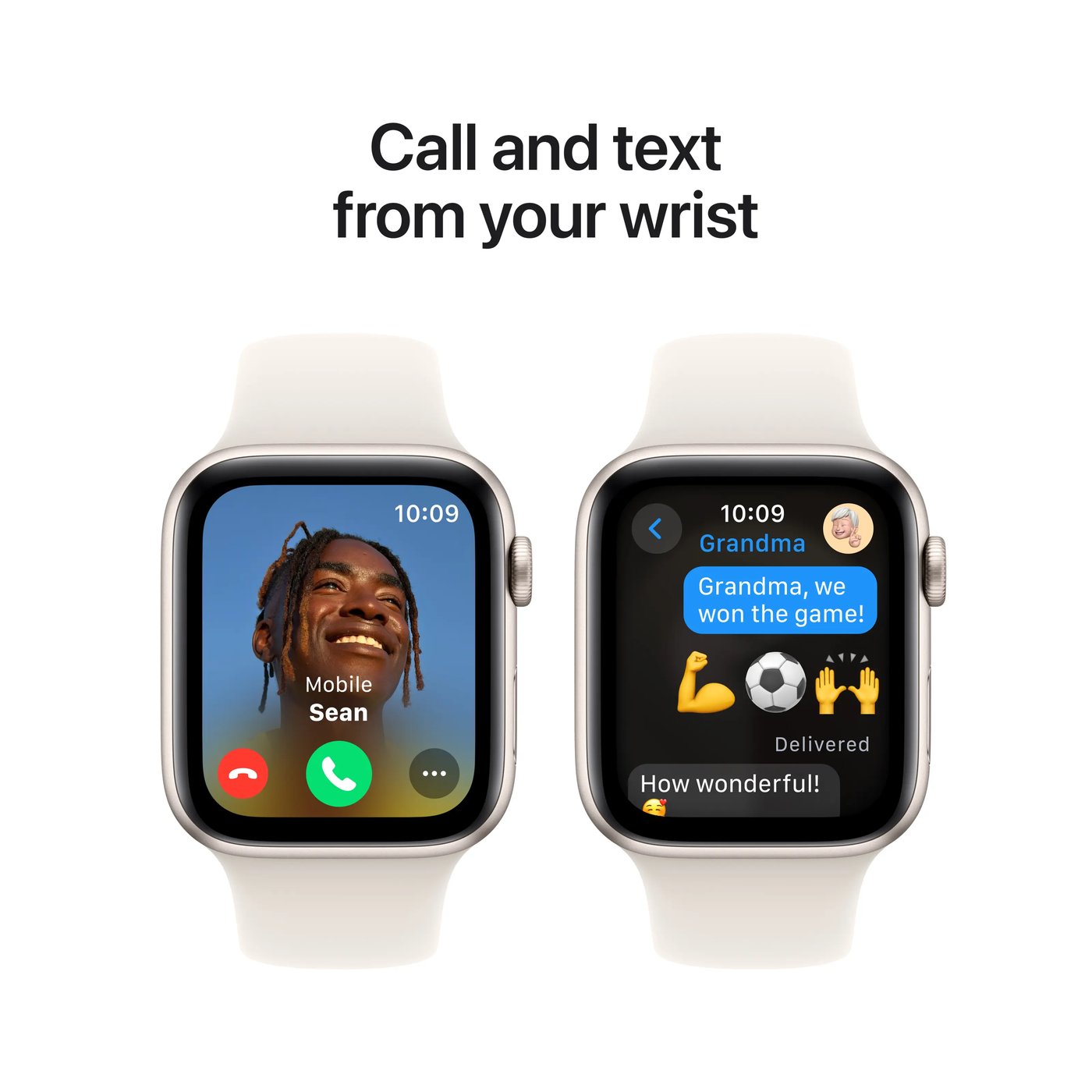 Apple Watch SE GPS 44 mm Starlight Case med Starlight Sport band S/M