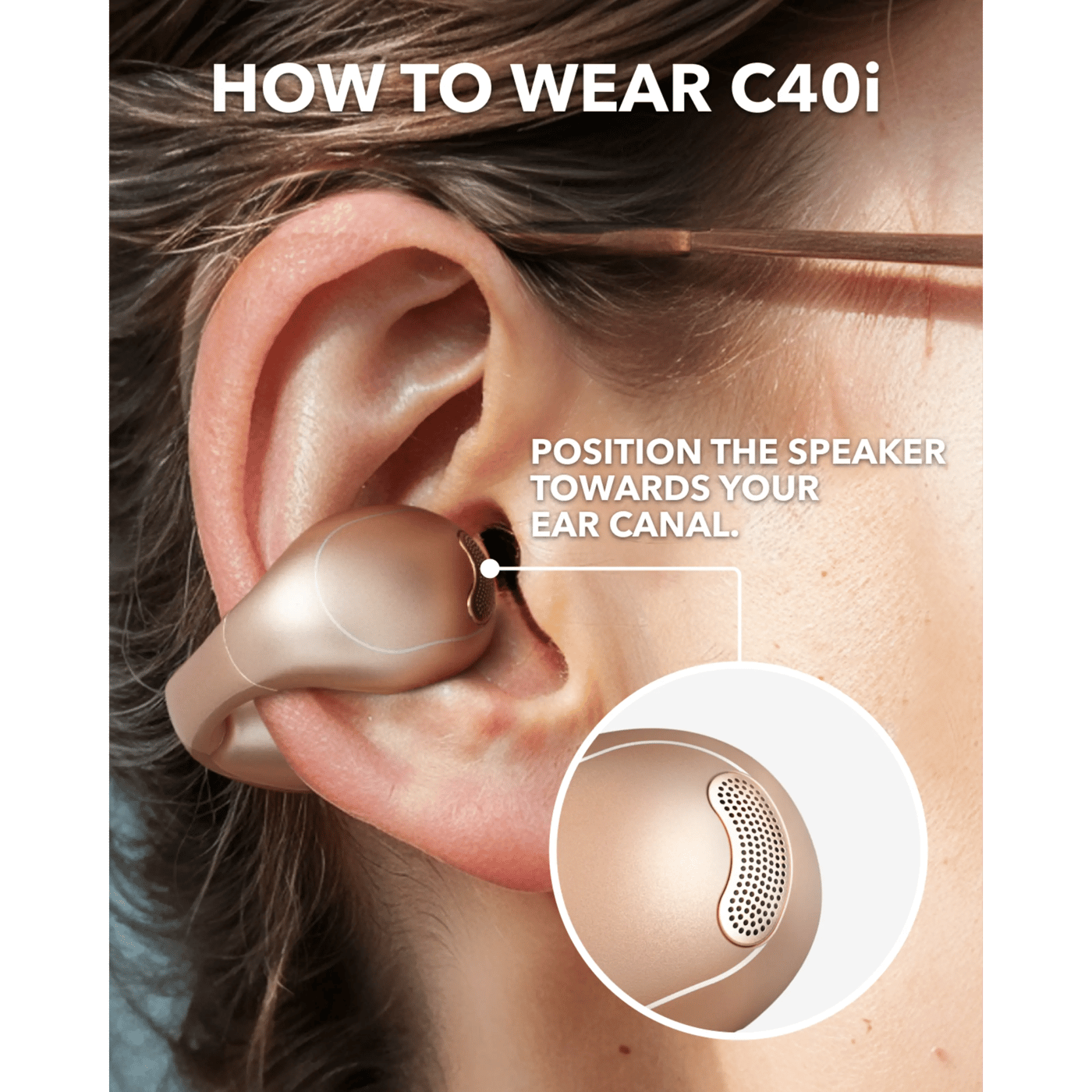 Soundcore C40i Desert-Bronze clip-on hodetelefoner