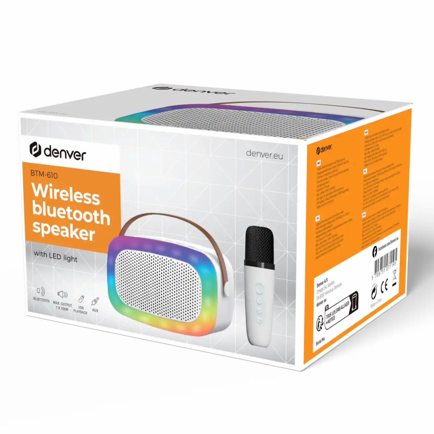 Denver Karaoke-högtalare med ljus