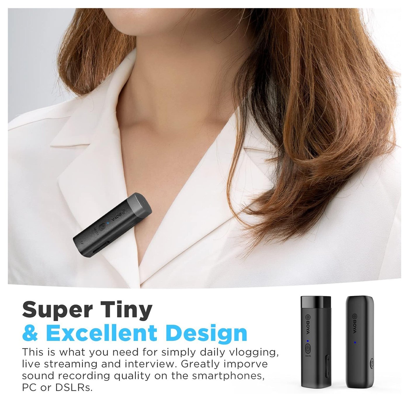 Boya BY-WM3 trådlös mikrofon lightning