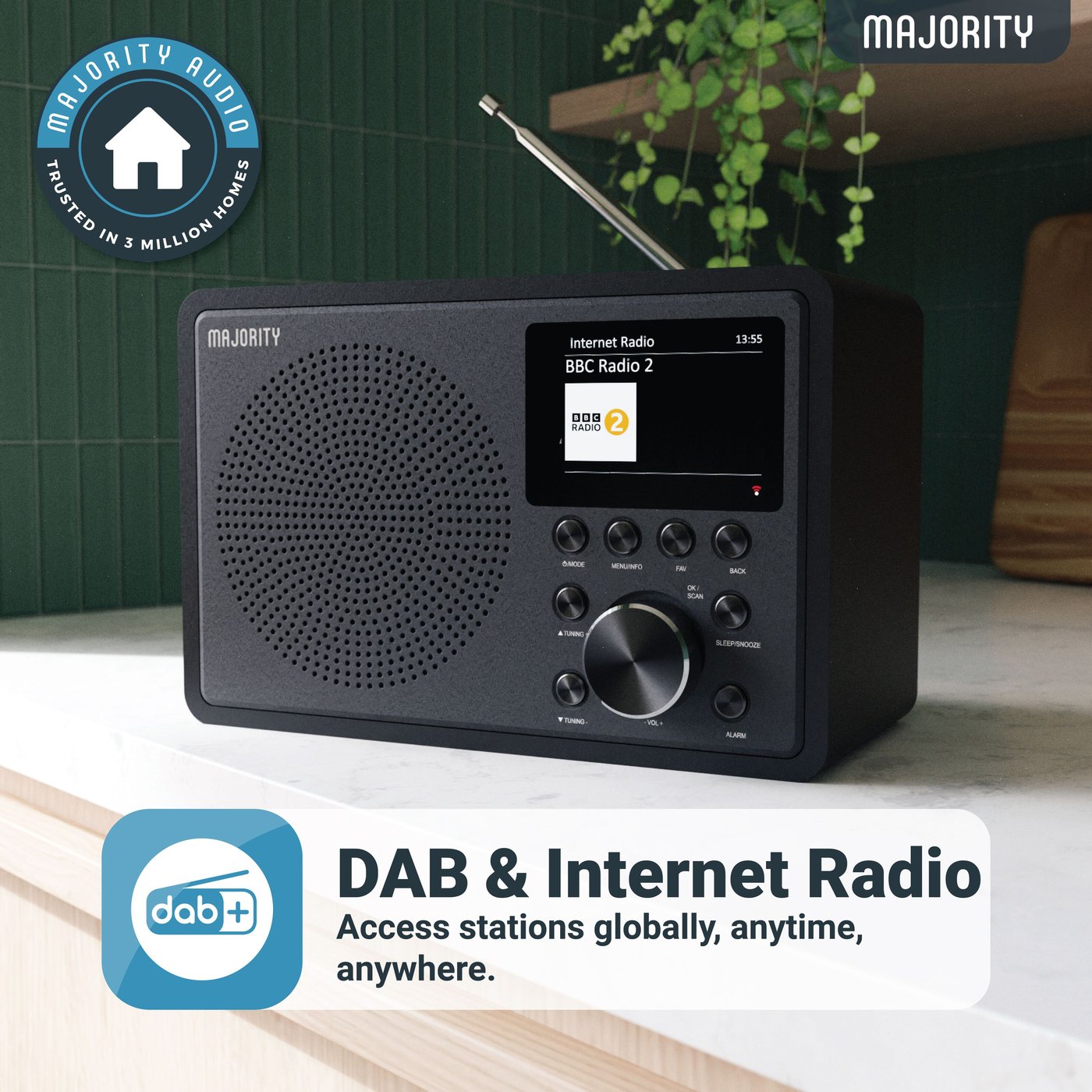 Majority Touro Internet Radio med Wifi och AM/FM