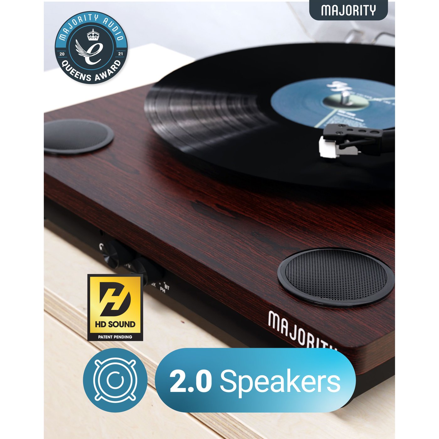 Majority Moto Platespiller med Bluetooth