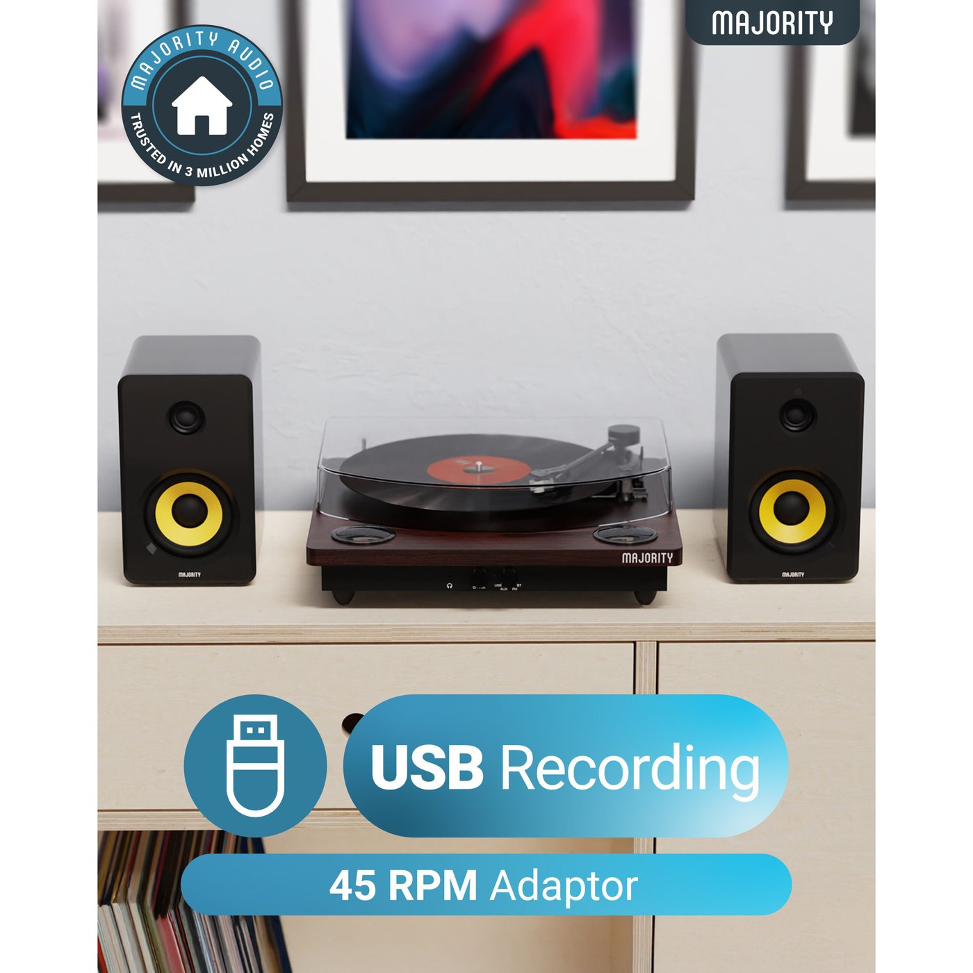 Majority Moto Platespiller med Bluetooth