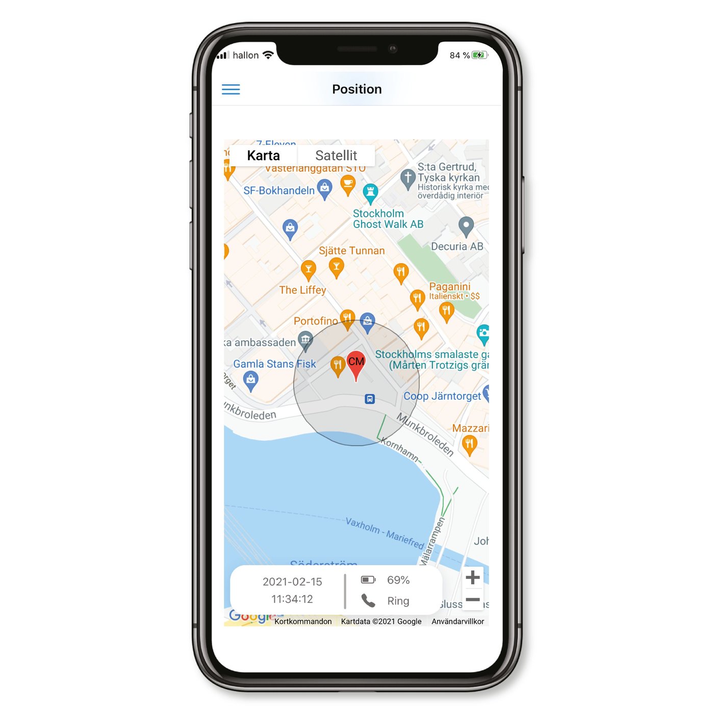 Sensorem Klokke med trygghetsalarm - Svart
