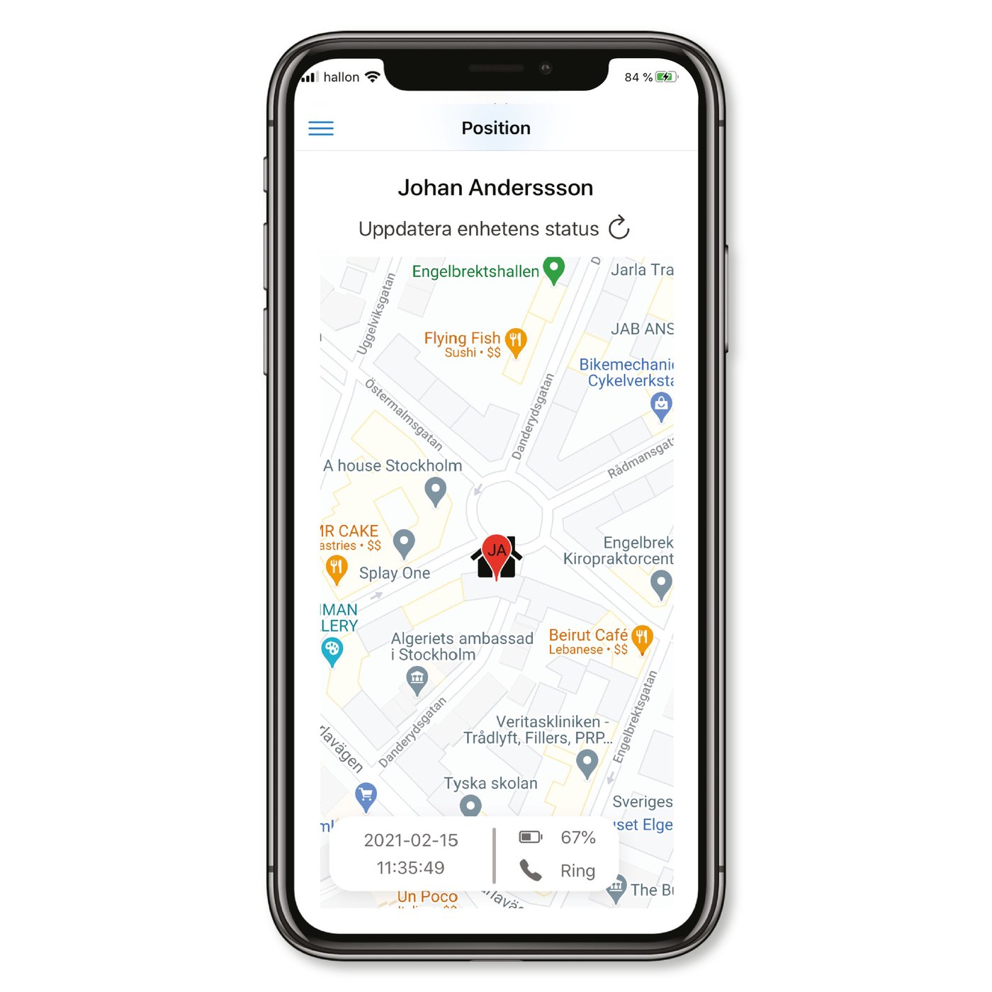 Sensorem Klokke med trygghetsalarm - Svart