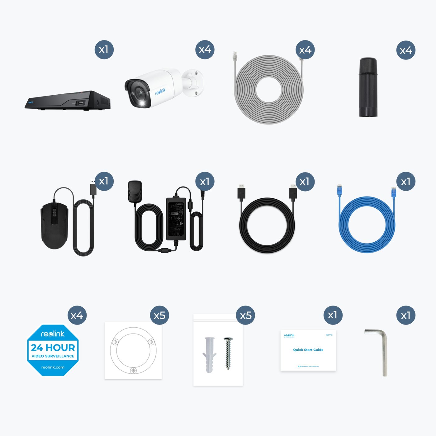 Reolink NVS8-8MB4 Övervakningssystem med 4 kameror