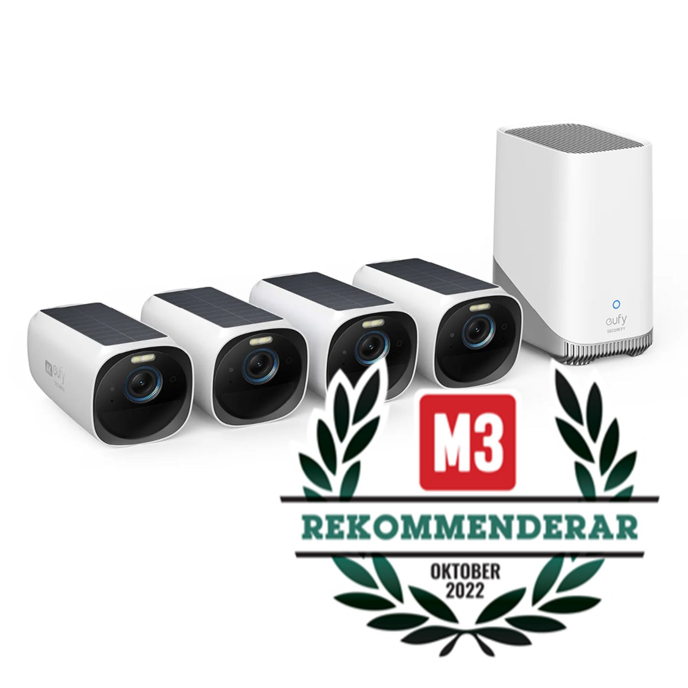Eufy EufyCam 3 kit med solpanel 4 kameror
