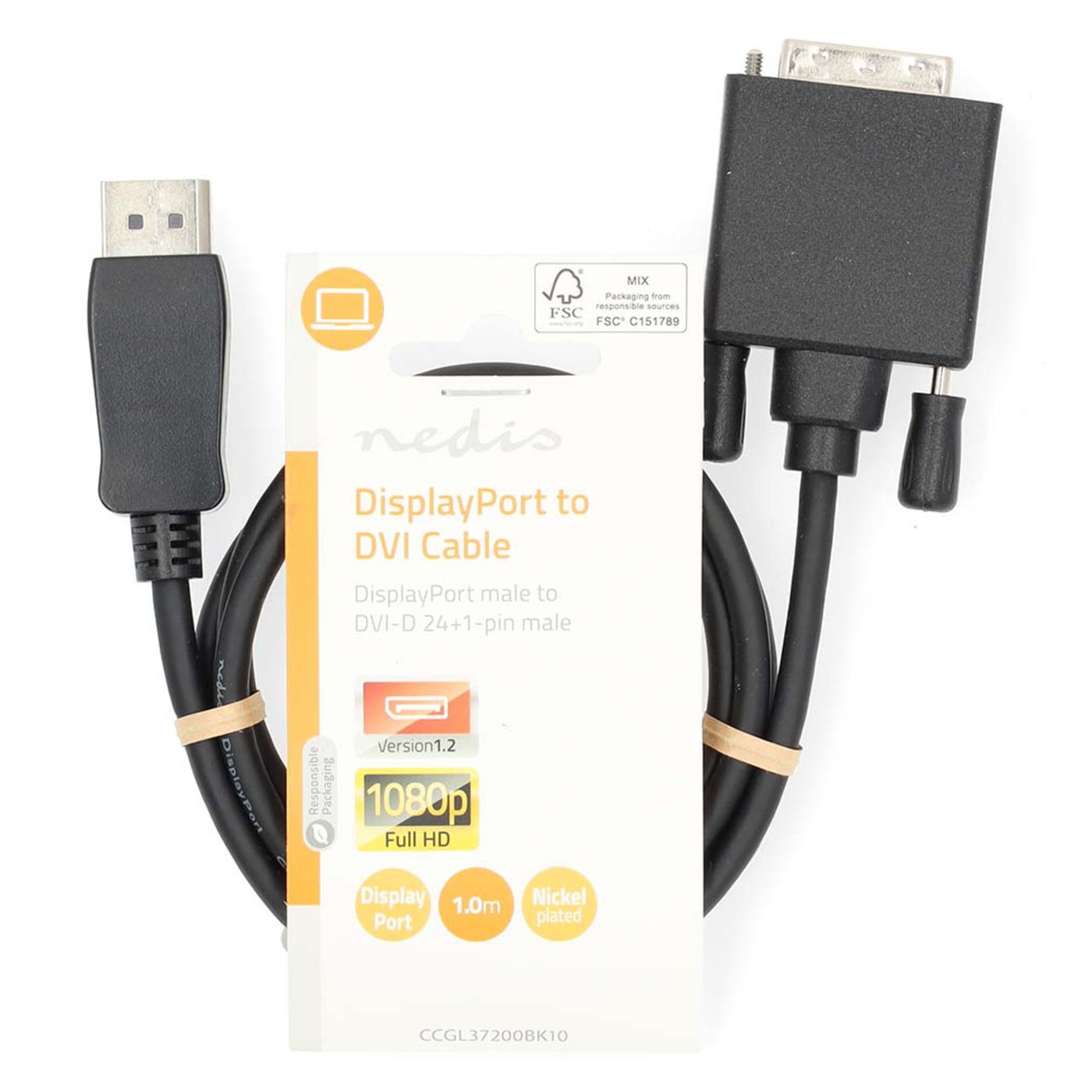 Nedis Displayport til DVI-kabel 1 m