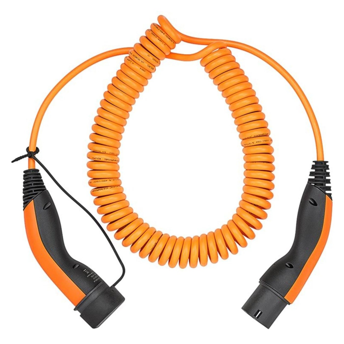 Ladekabel for elbil 11 kW - spiralkabel 5 m