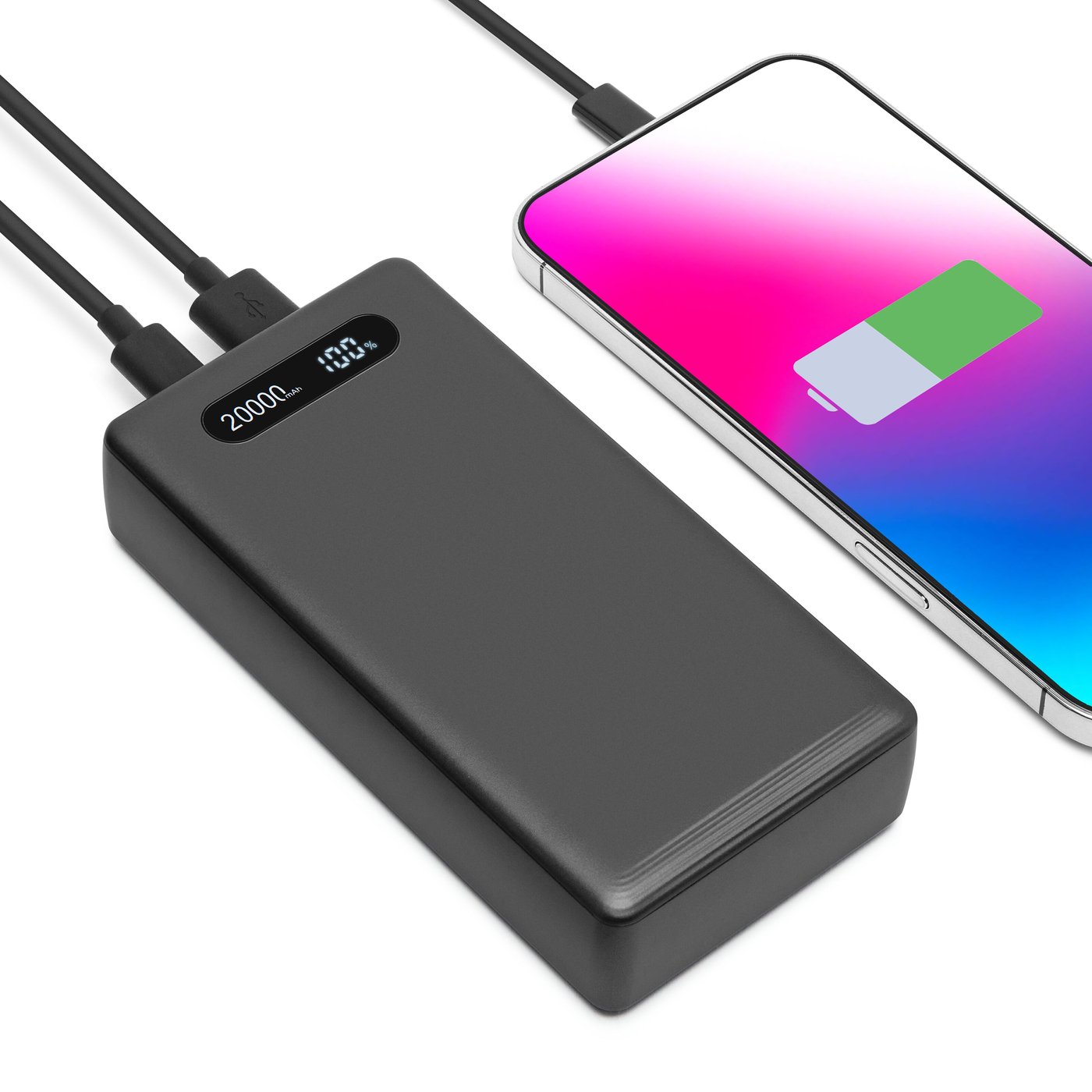 Linocell Powerbank 20000 mAh med 20W lading Svart