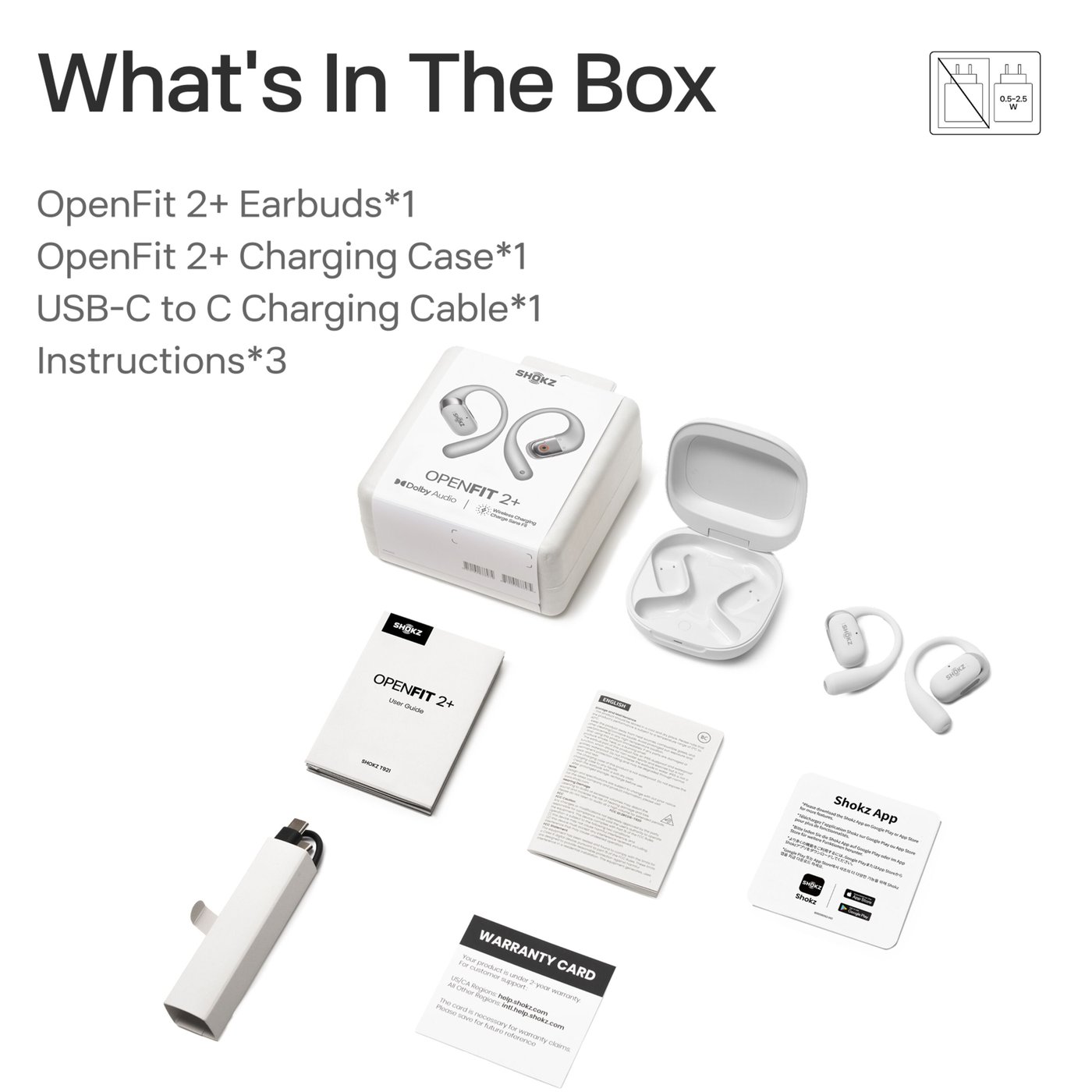 Shokz OpenFit 2+ TWS-hörlurar Grå