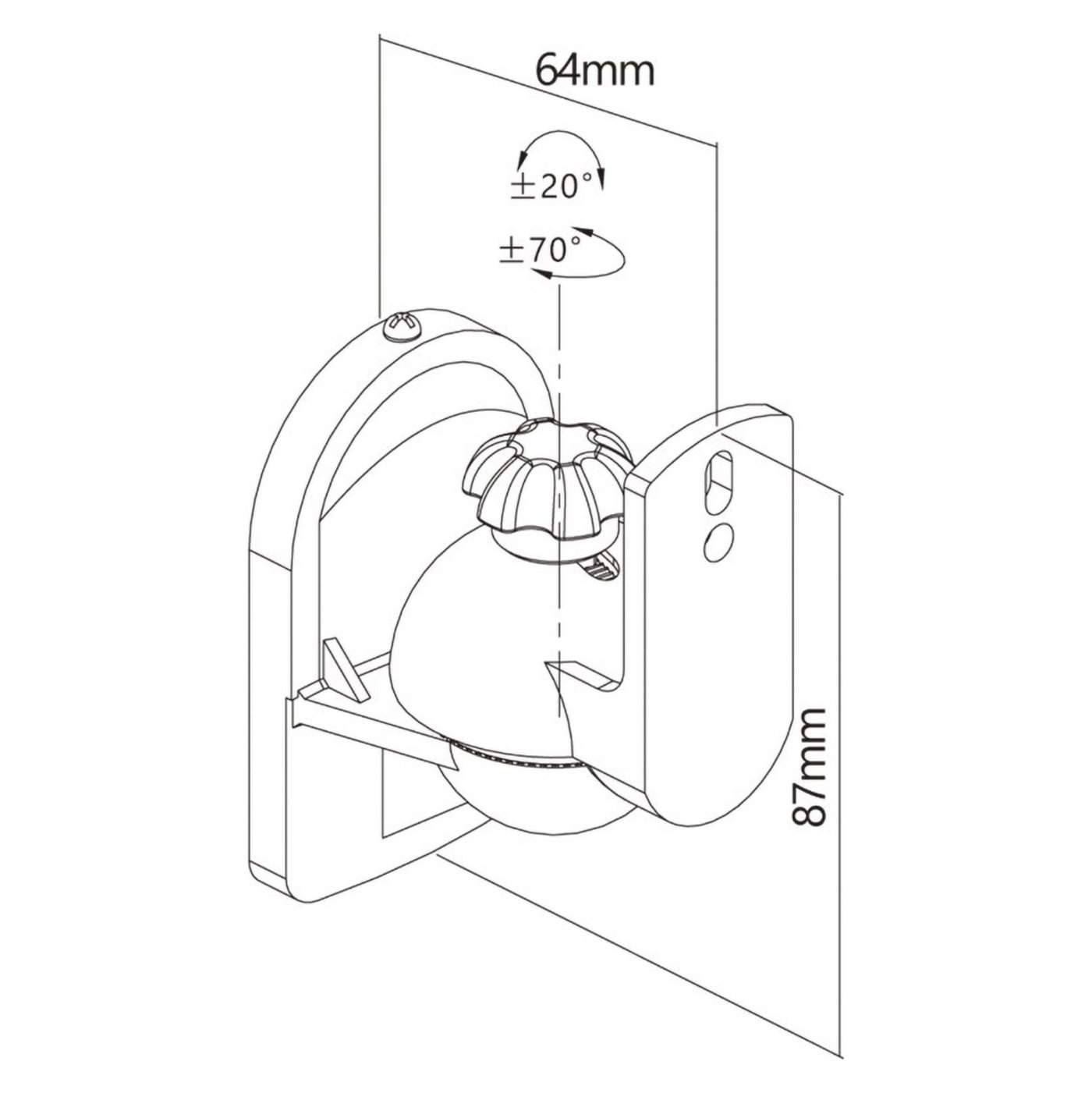 Universellt väggfäste för högtalare