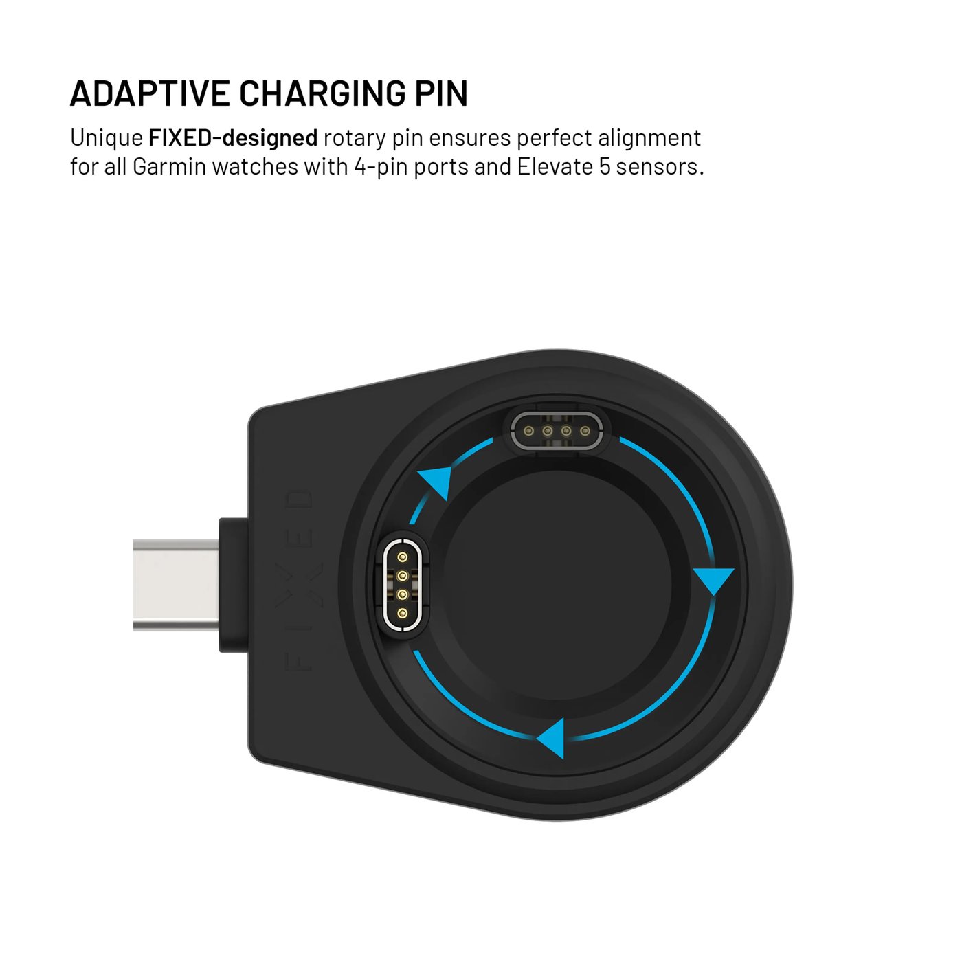 Fixed 3-in-1 Trådløs Ladestasjon for Garmin - Svart