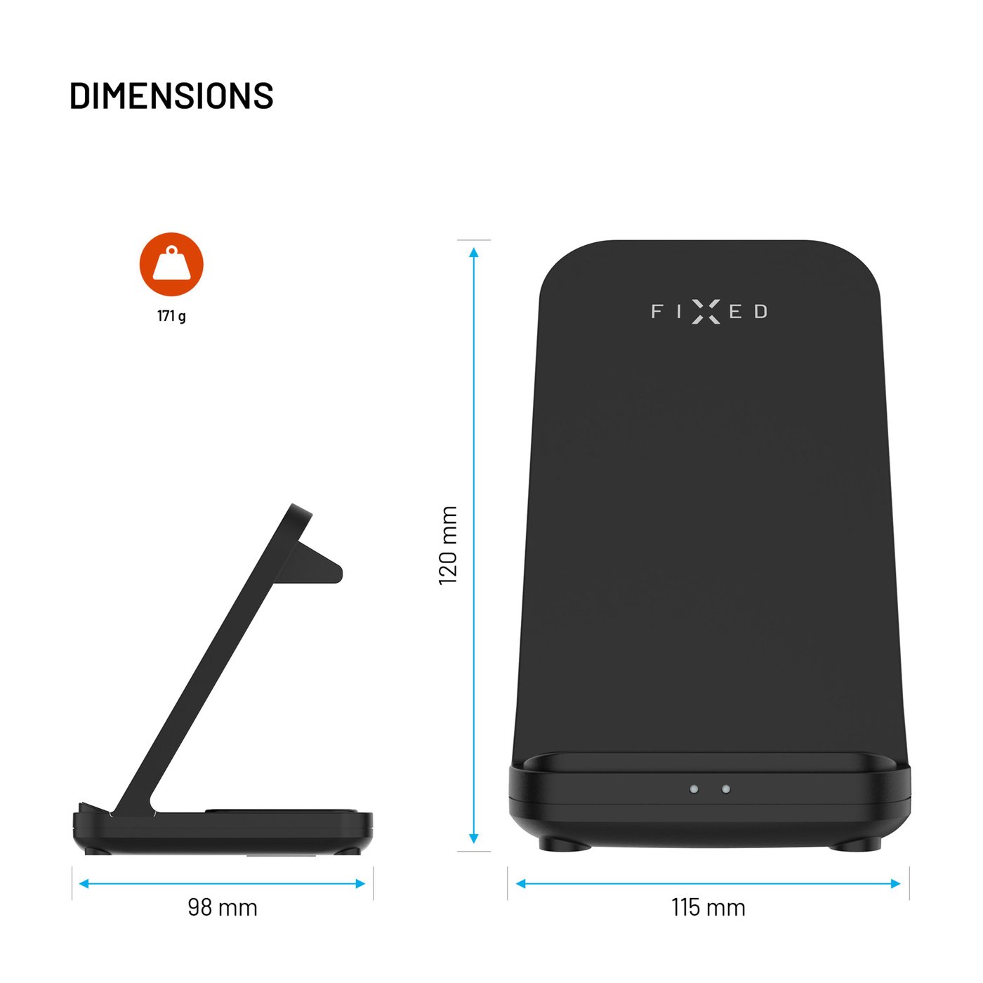 Fixed 3‑in‑1 Trådlös Laddstation för Garmin – Svart