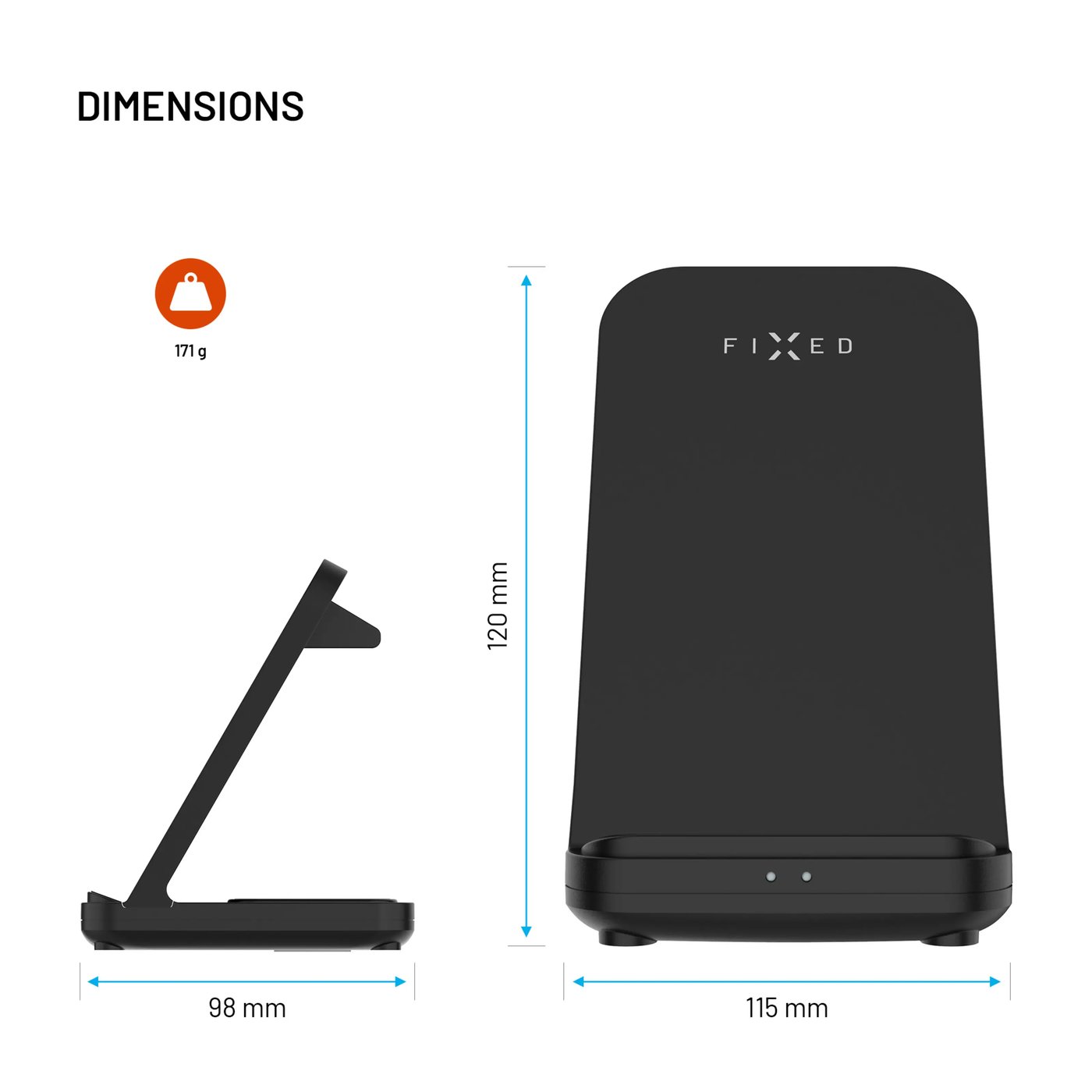 Fixed 3-in-1 Trådløs Ladestasjon for Garmin - Svart