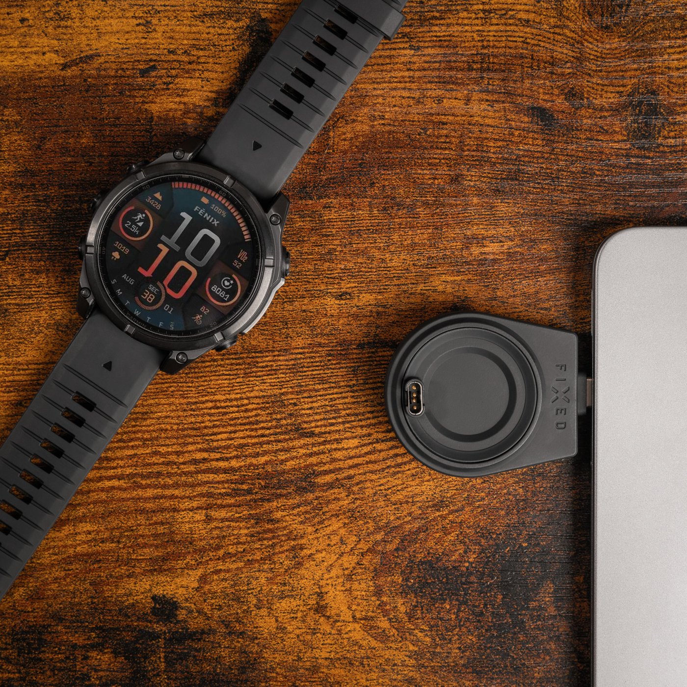 Fixed 3‑in‑1 Trådlös Laddstation för Garmin – Svart