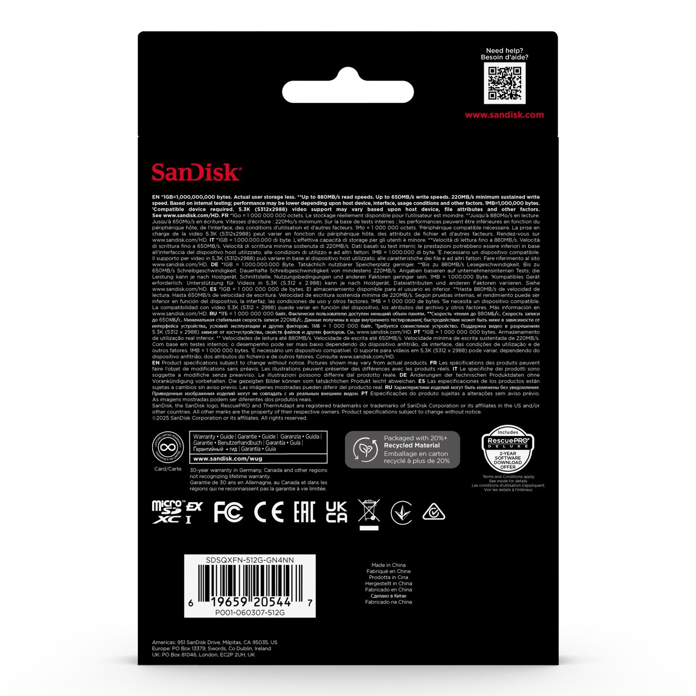 Sandisk SanDisk microSD Express 512 GB