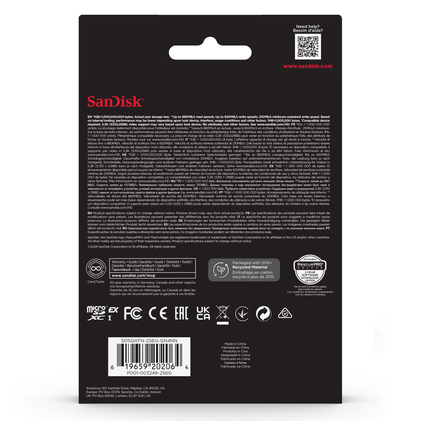 Sandisk SanDisk microSD Express 256 GB