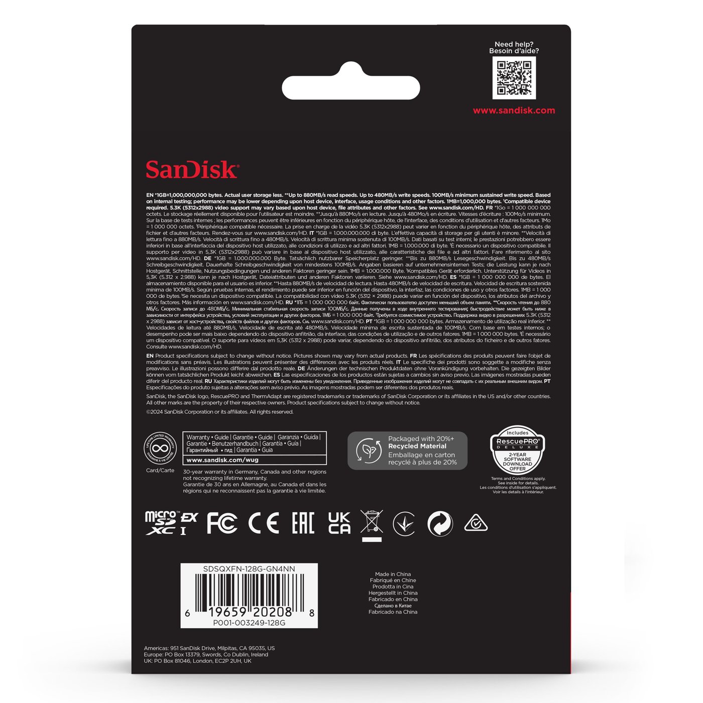 Sandisk SanDisk microSD Express 128 GB