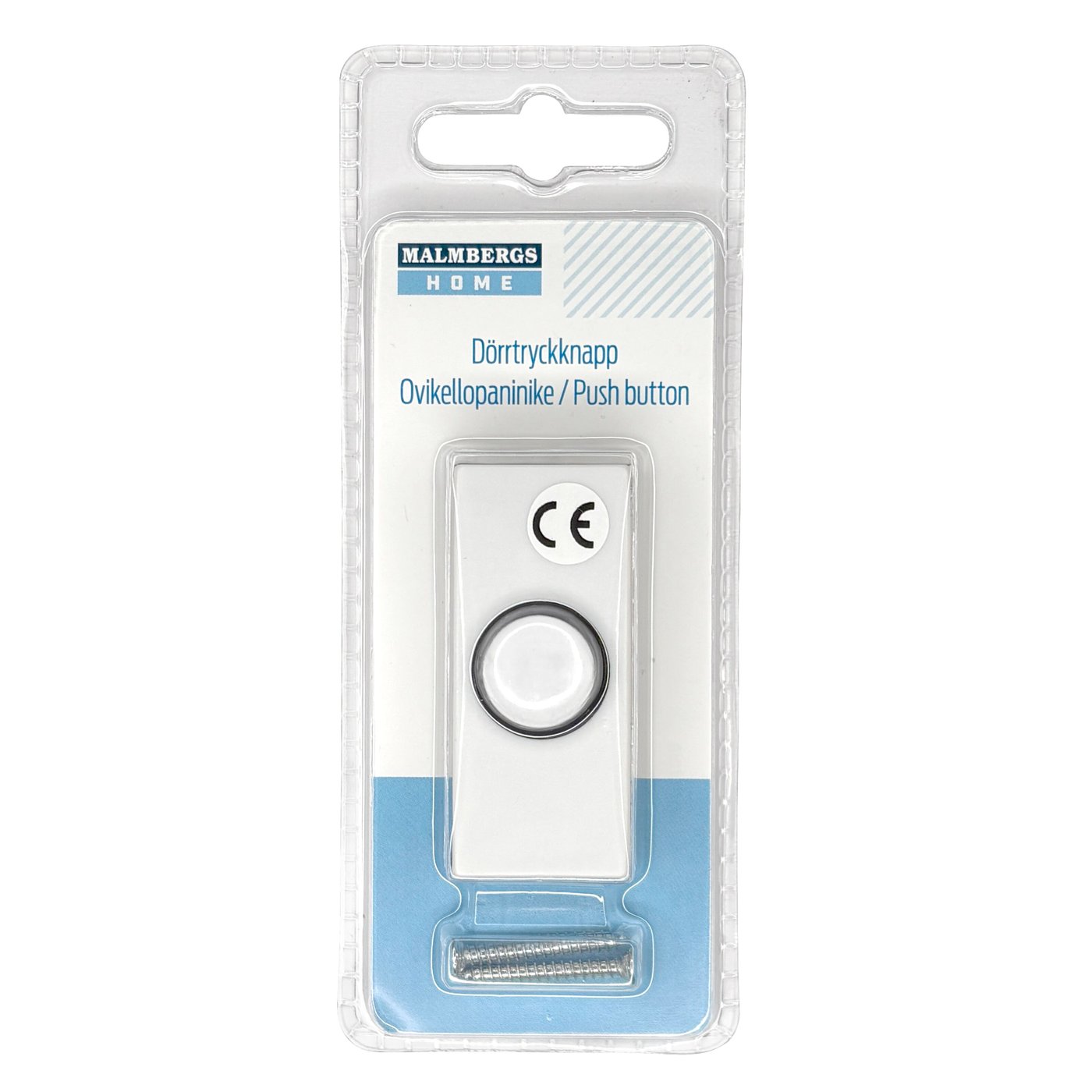 Tryckknapp för dörrklocka Vit