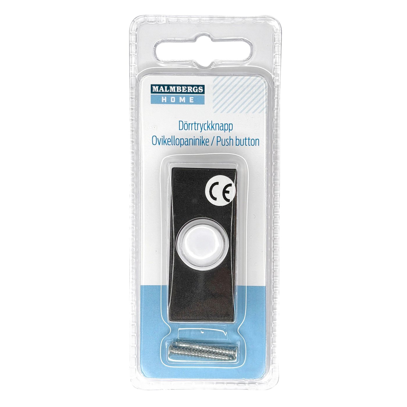 Tryckknapp för dörrklocka Svart