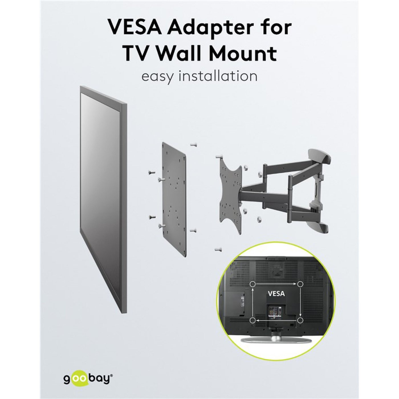 Adapter for veggfeste til TV