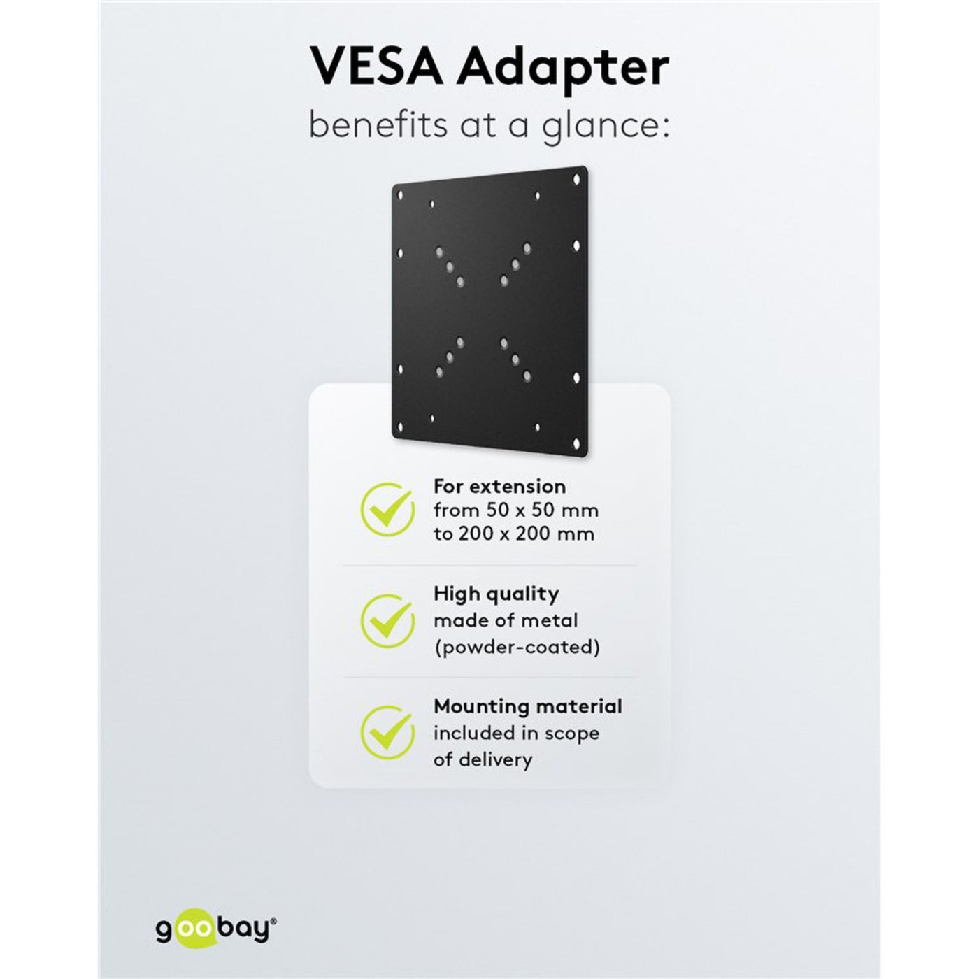 Adapter for veggfeste til TV