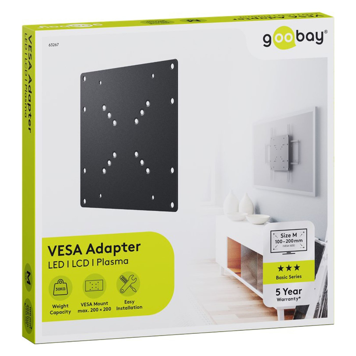 Adapter for veggfeste til TV