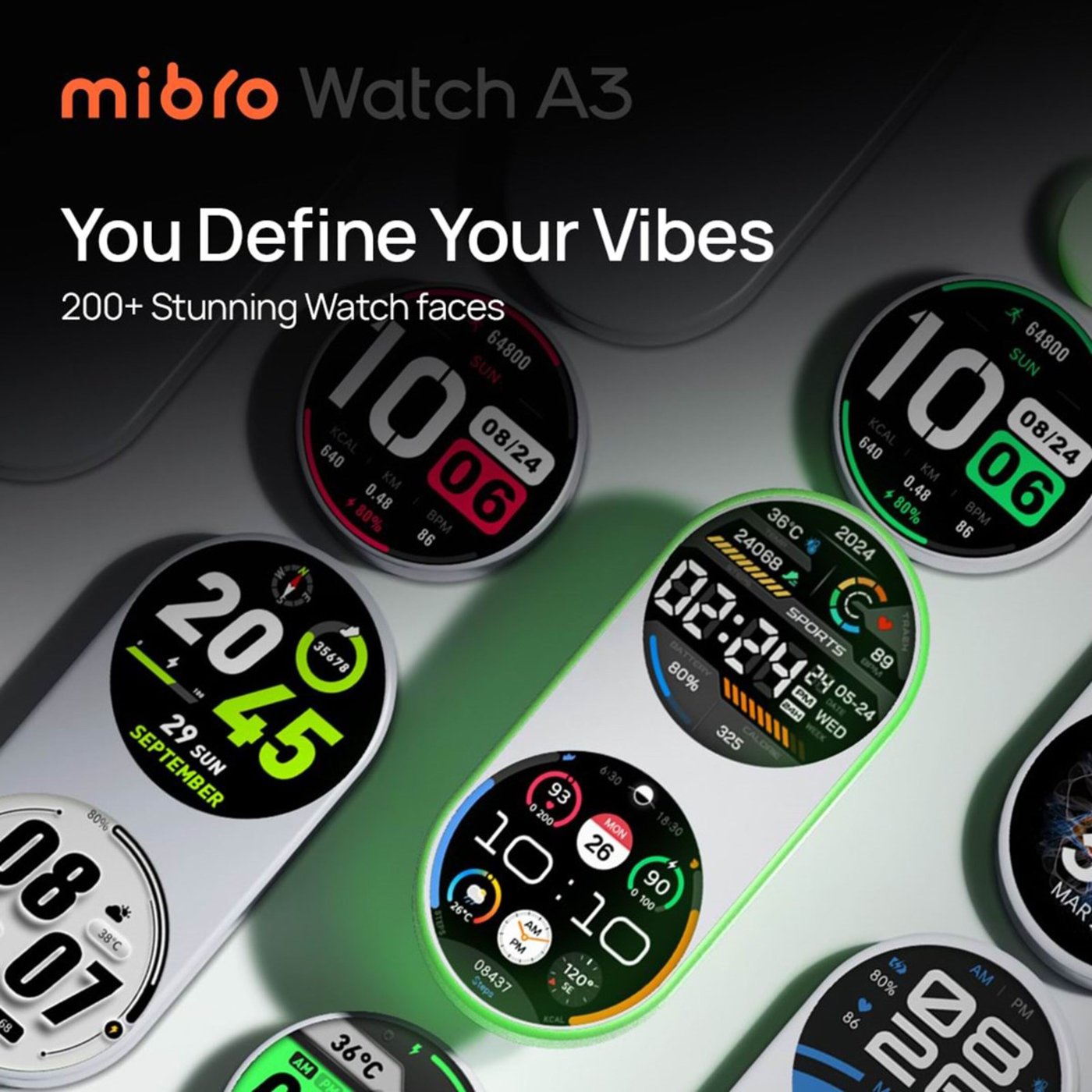 Mibro Watch A3 smartklocka Mörkgrå