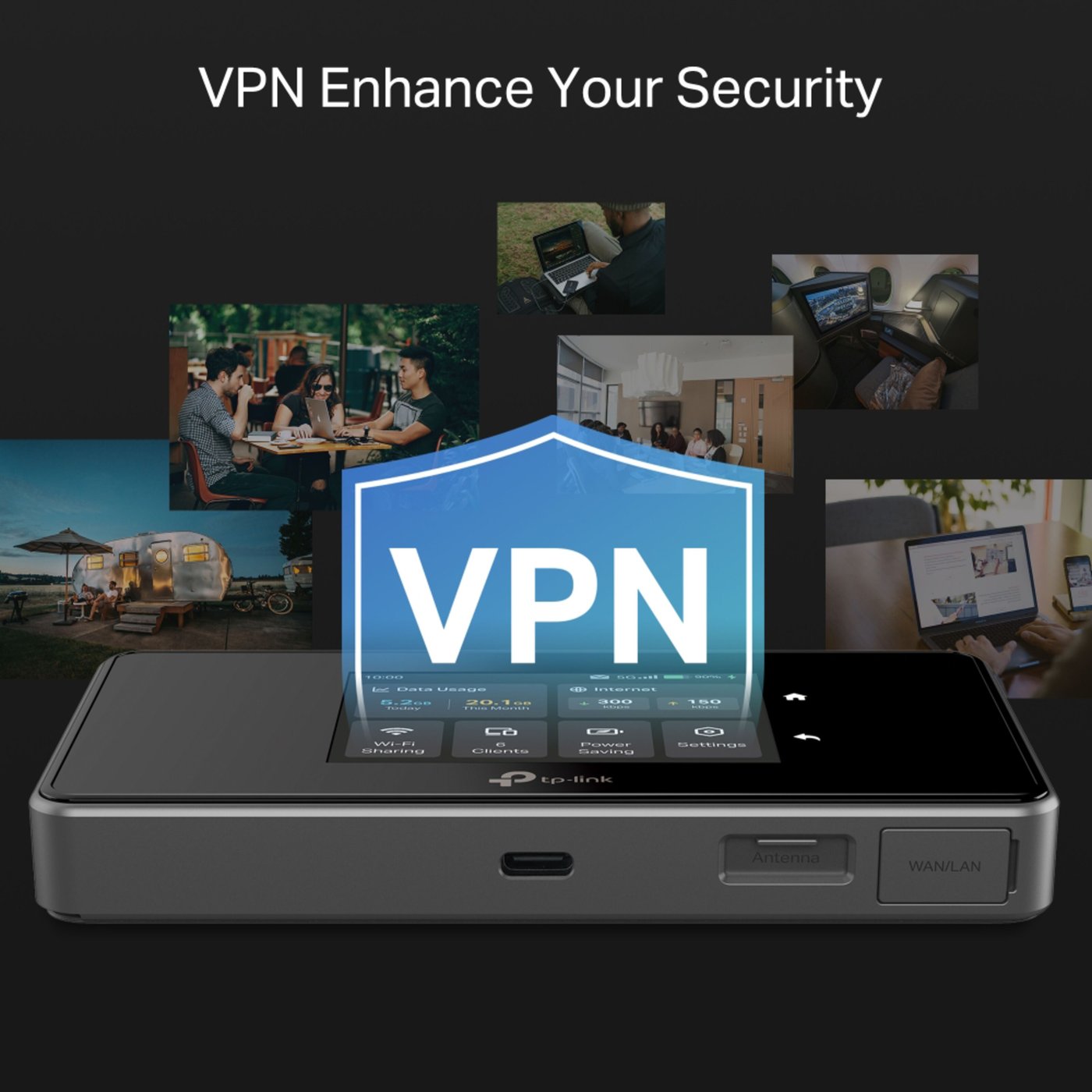 TP-link M8550 5G-router med modem AXE3600