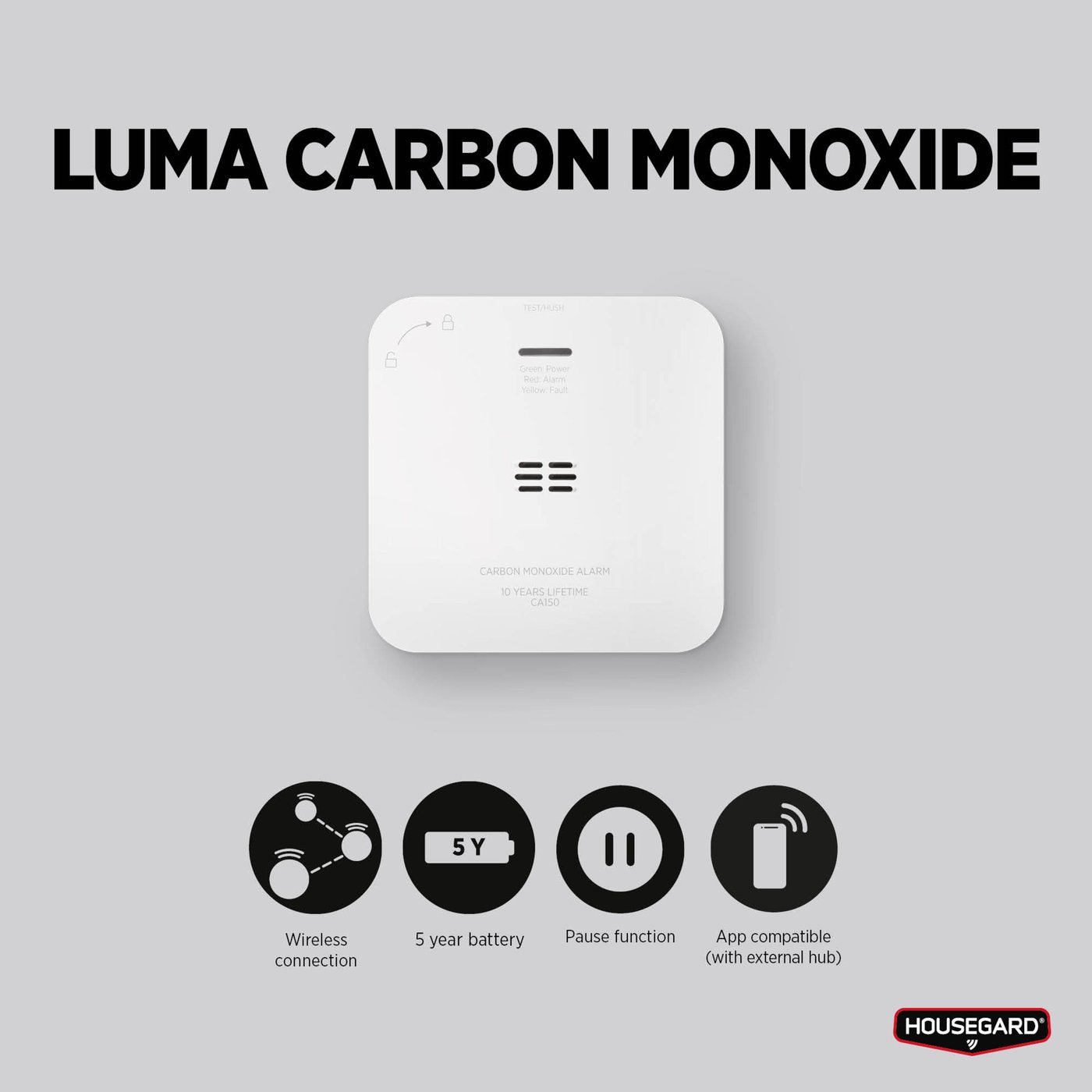 Housegard Luma Trådlös Kolmonoxidvarnare