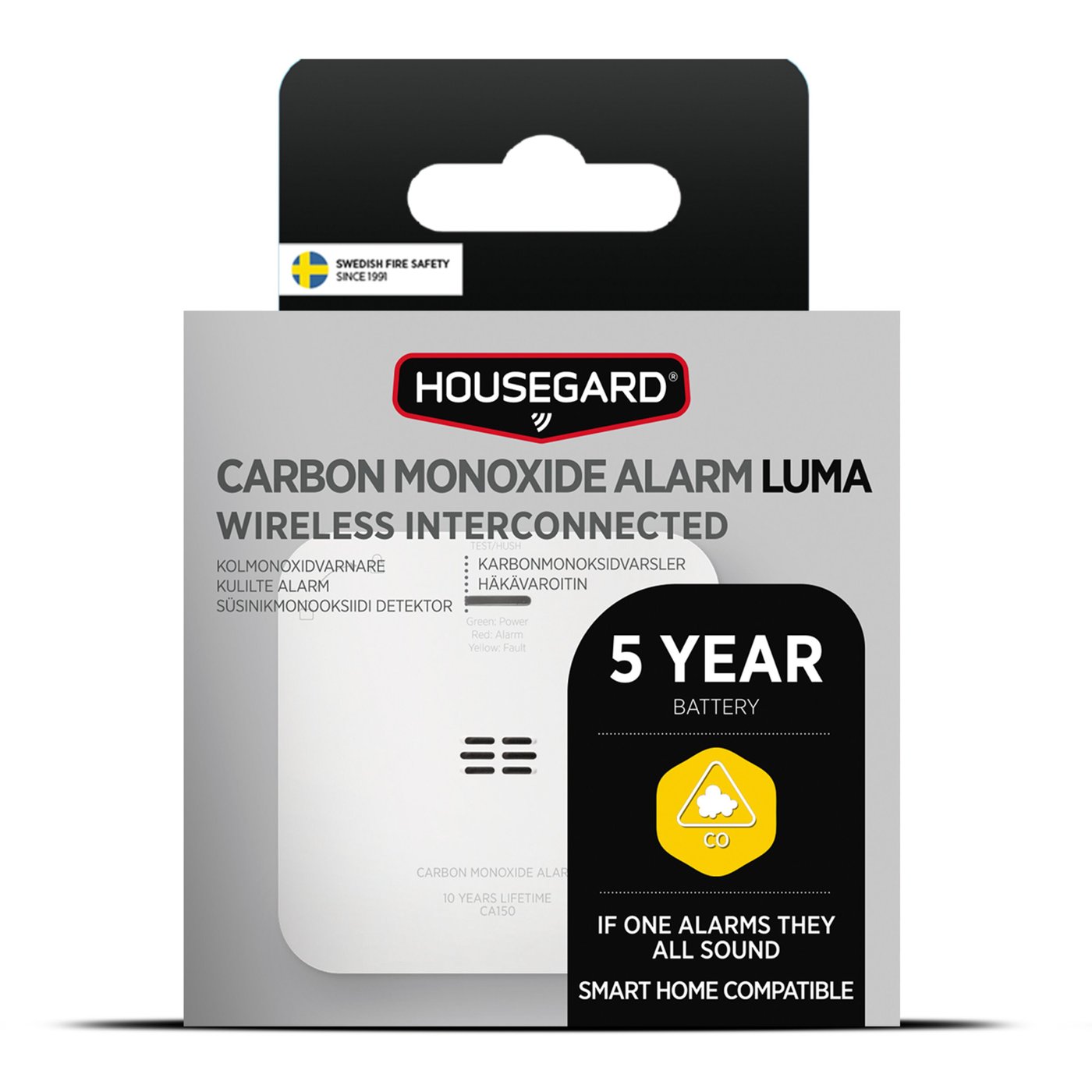 Housegard Luma Trådlös Kolmonoxidvarnare