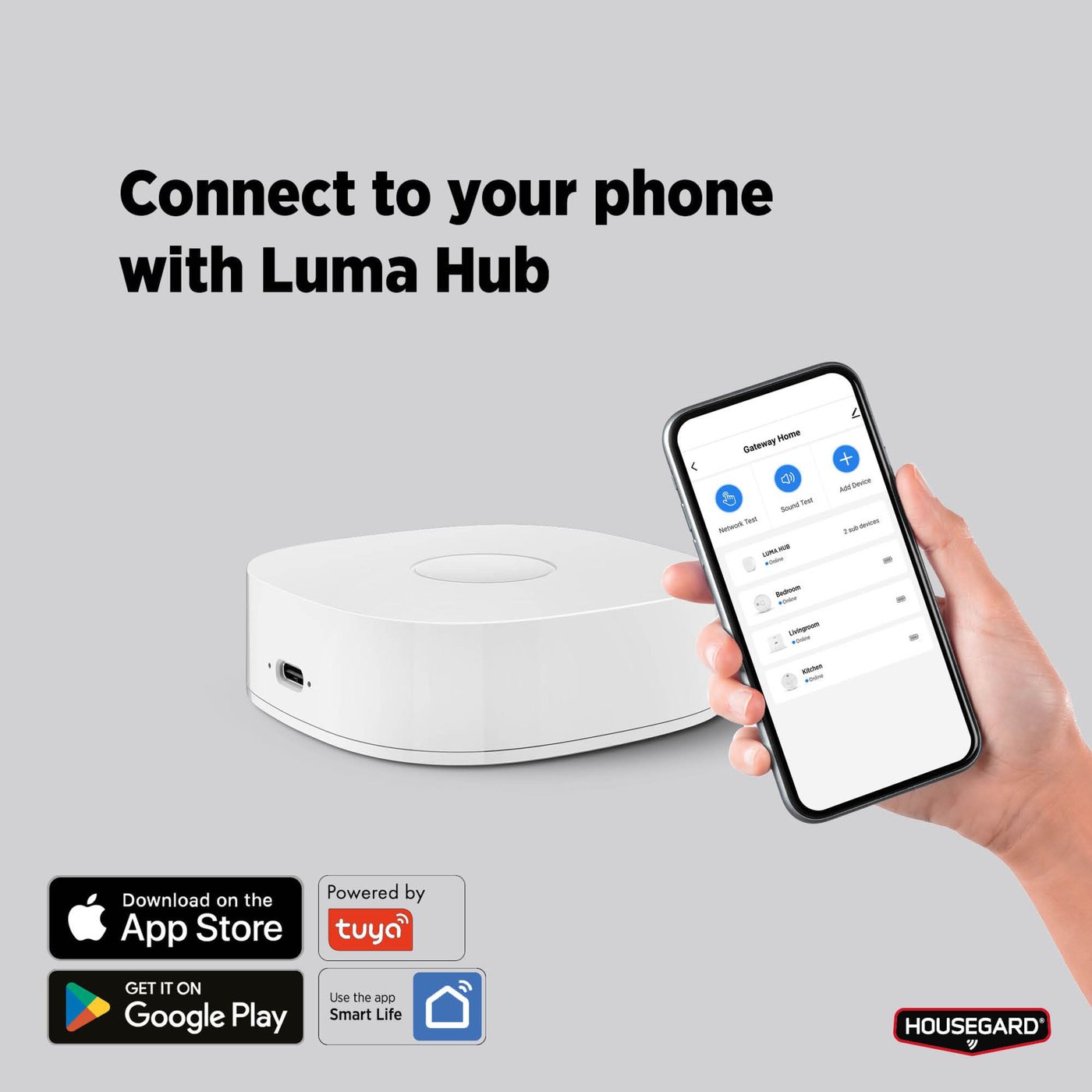 Housegard Luma trådlös siren med repeaterfunktion