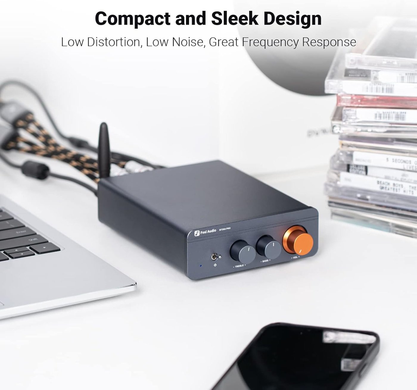 Fosi Audio forsterker med Bluetooth 2x100 W