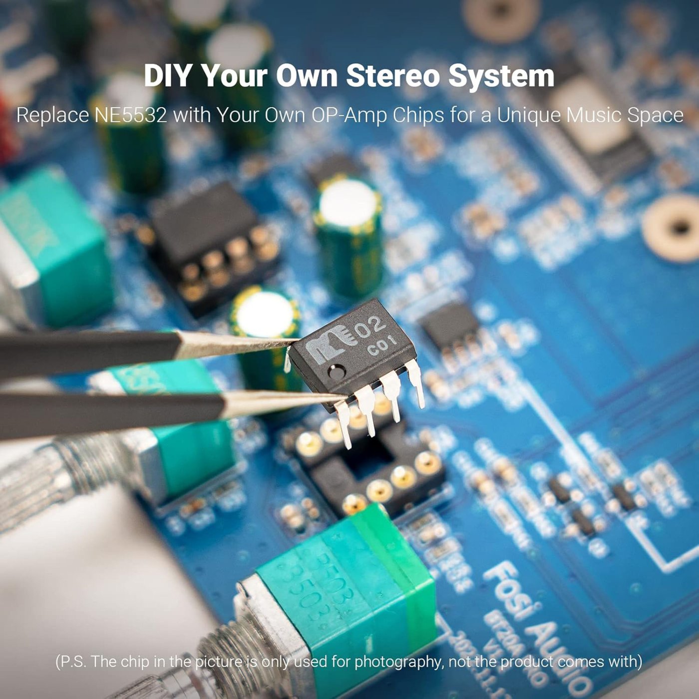 Fosi Audio forsterker med Bluetooth 2x100 W