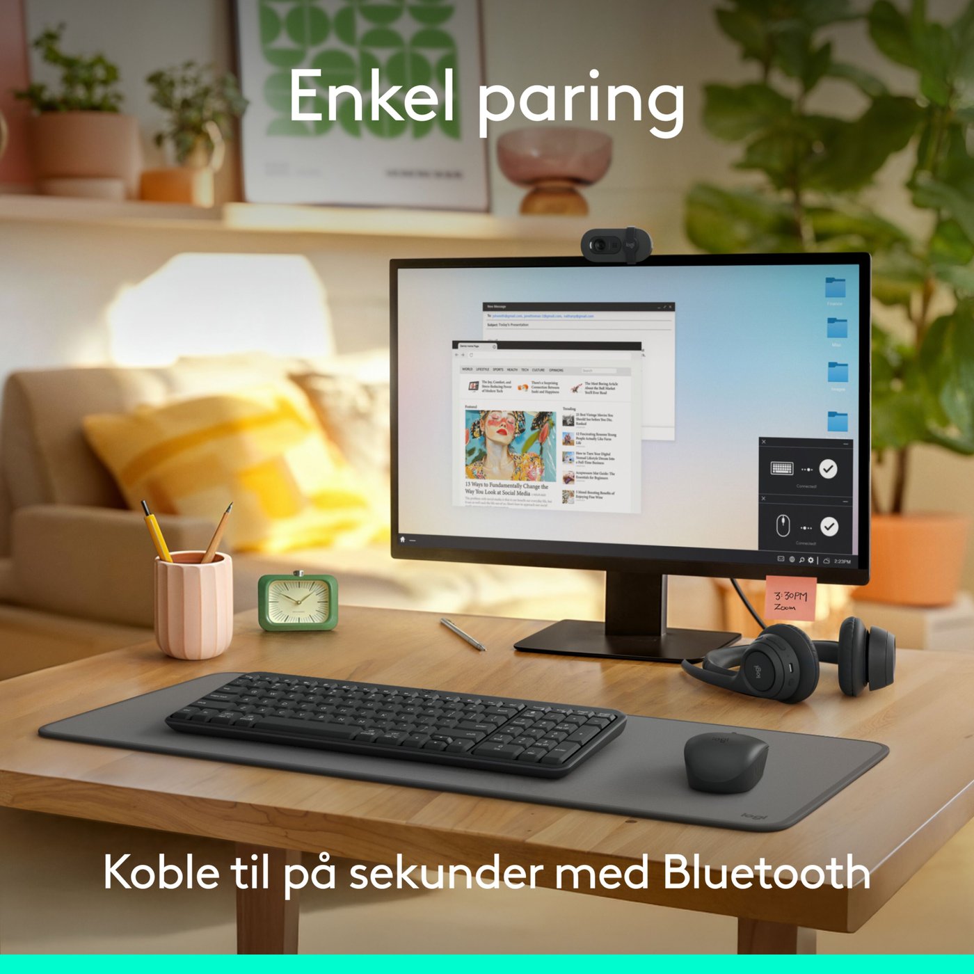 Logitech MK250 Trådløst tastatur med mus
