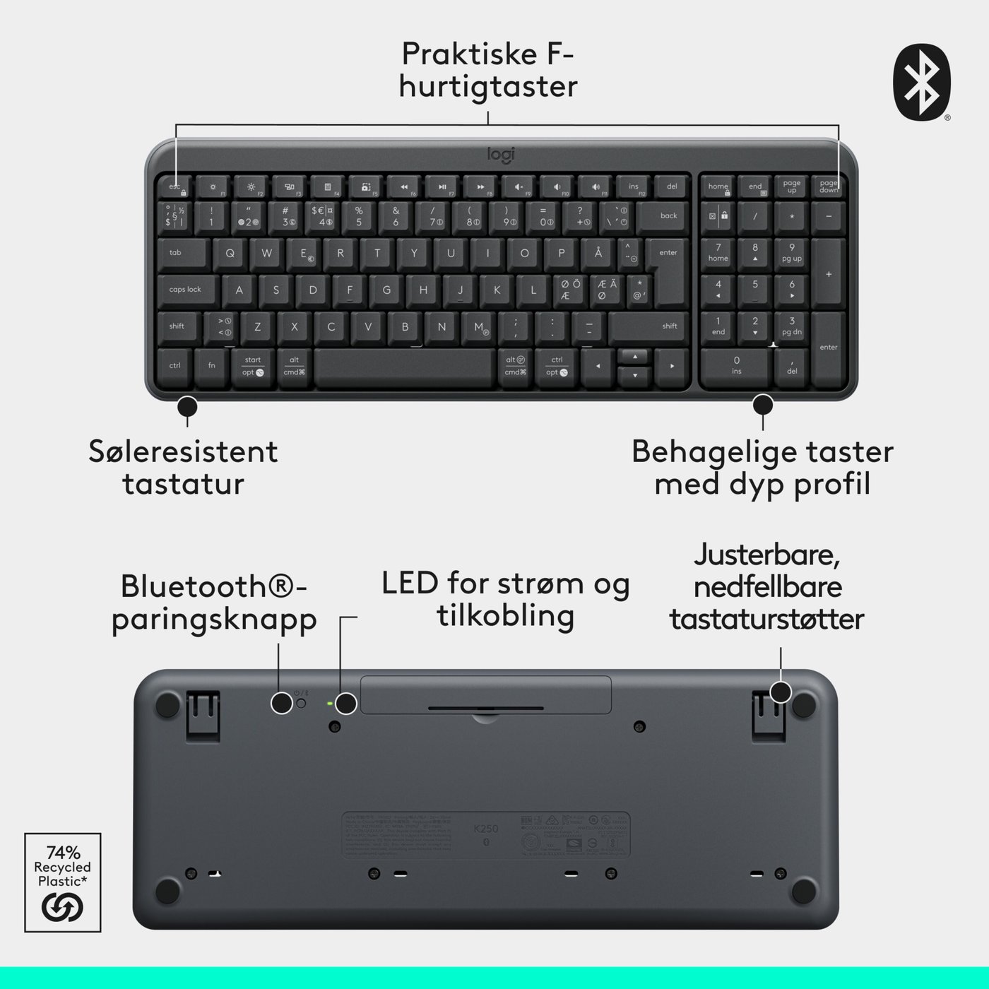 Logitech MK250 Trådløst tastatur med mus