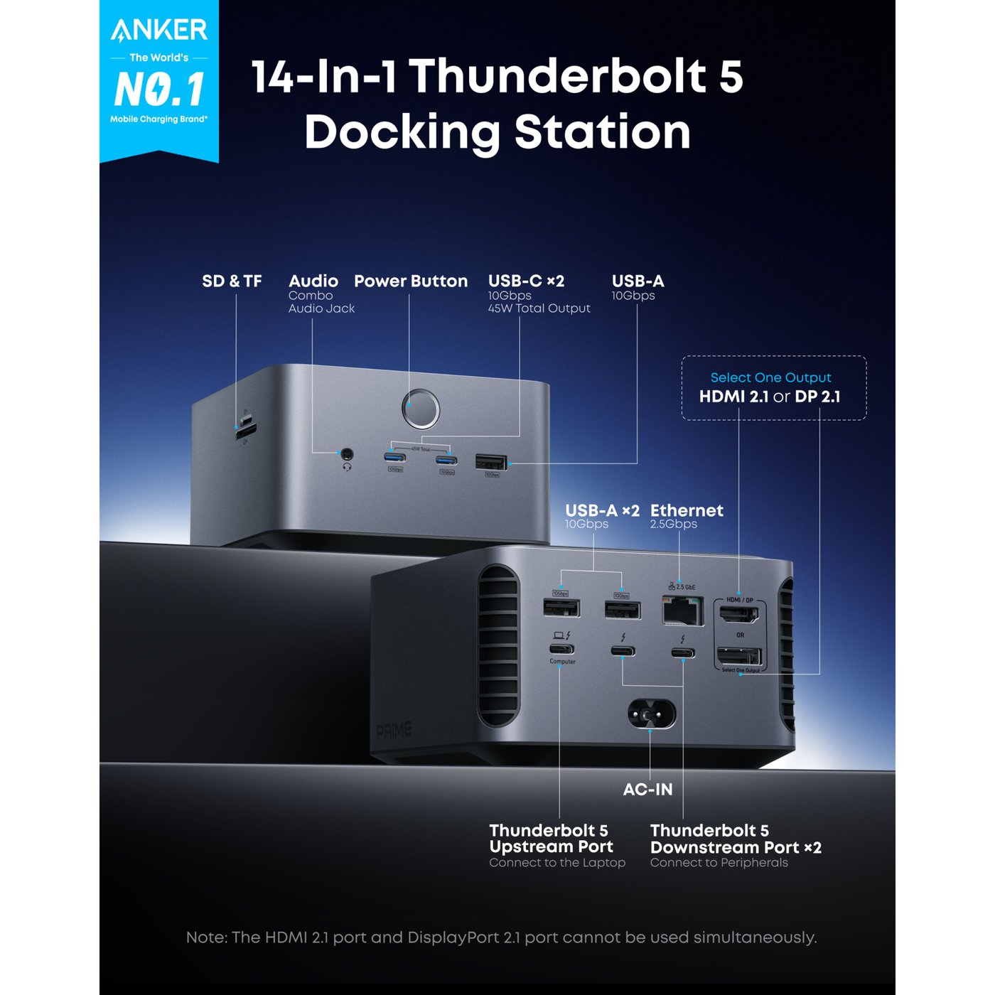 Anker Thunderbolt 5 Dokkingstasjon