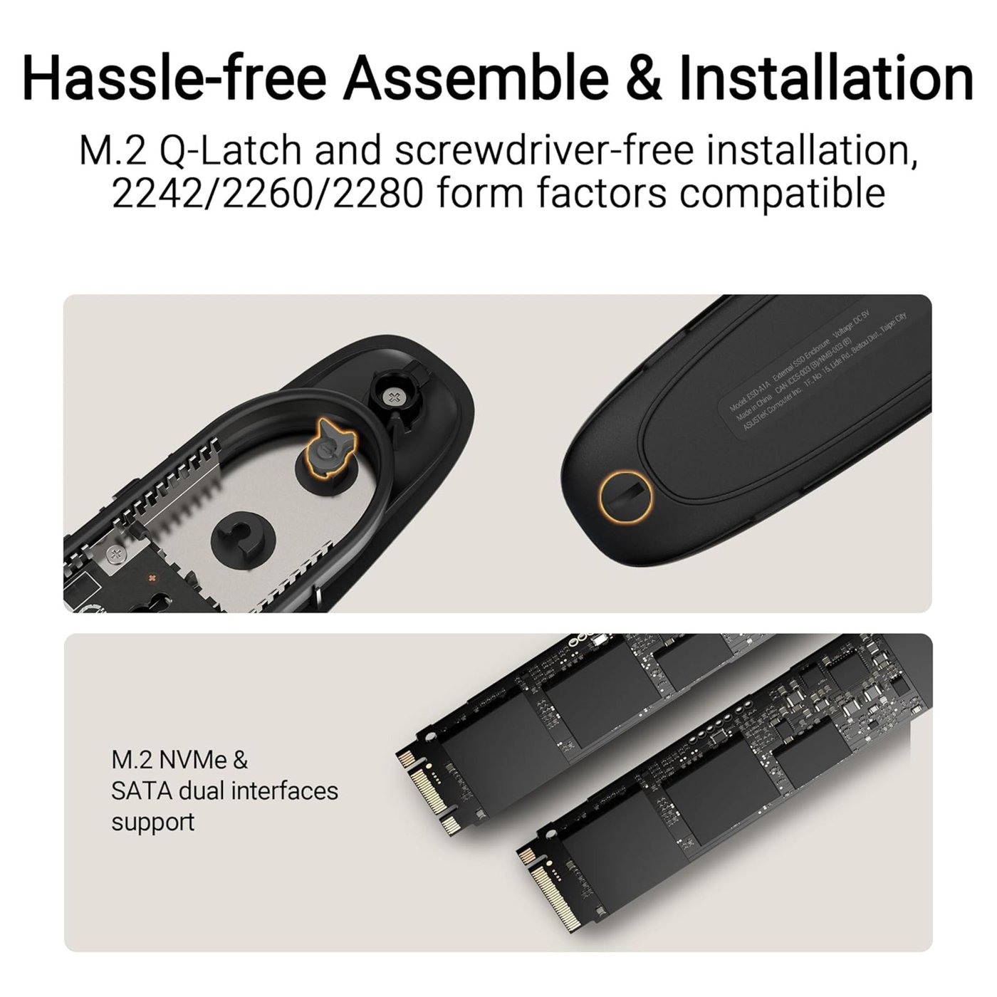 Cobble SSD Enclosure Harddiskkabinett M.2 Svart