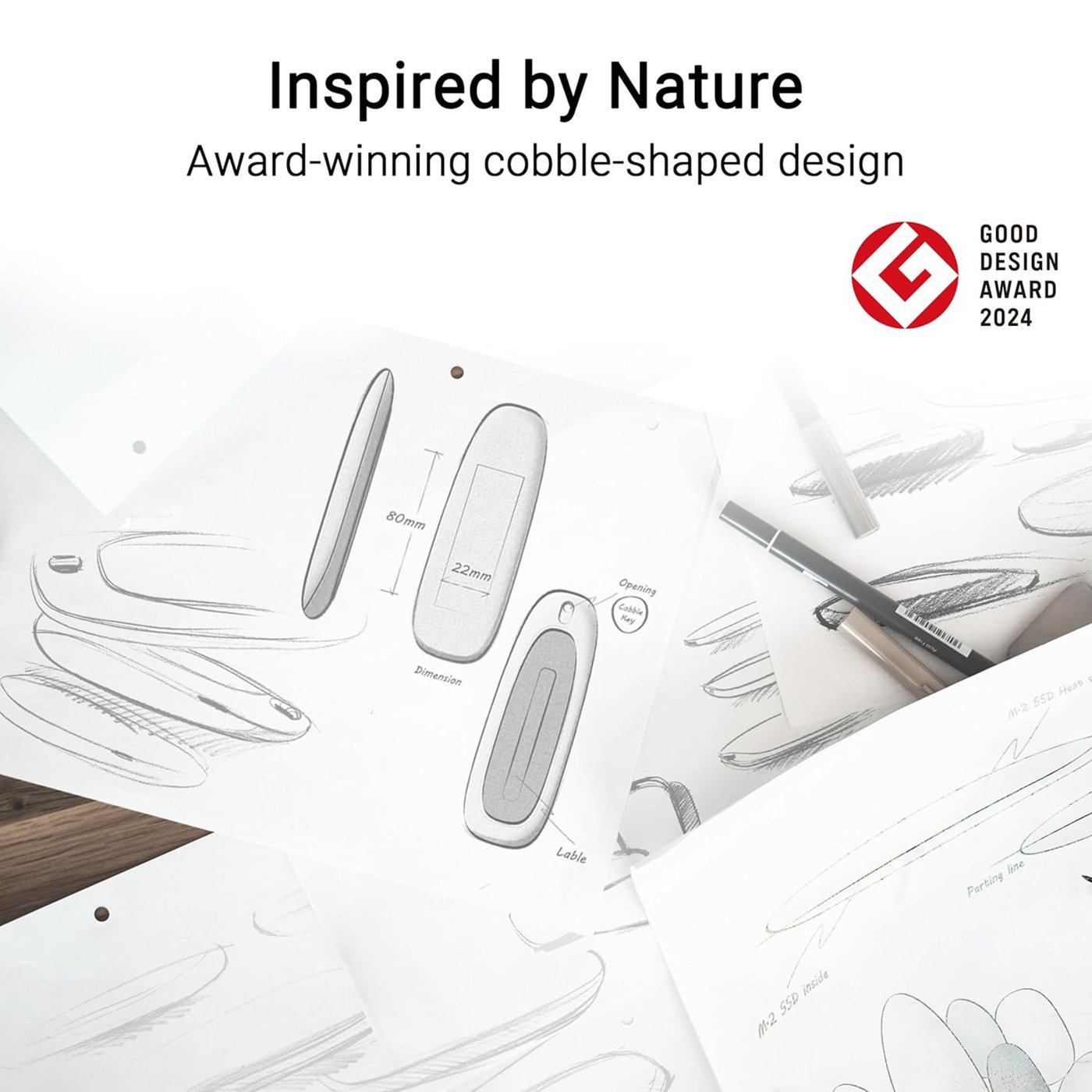 Cobble SSD Enclosure Harddiskkabinett M.2 Svart