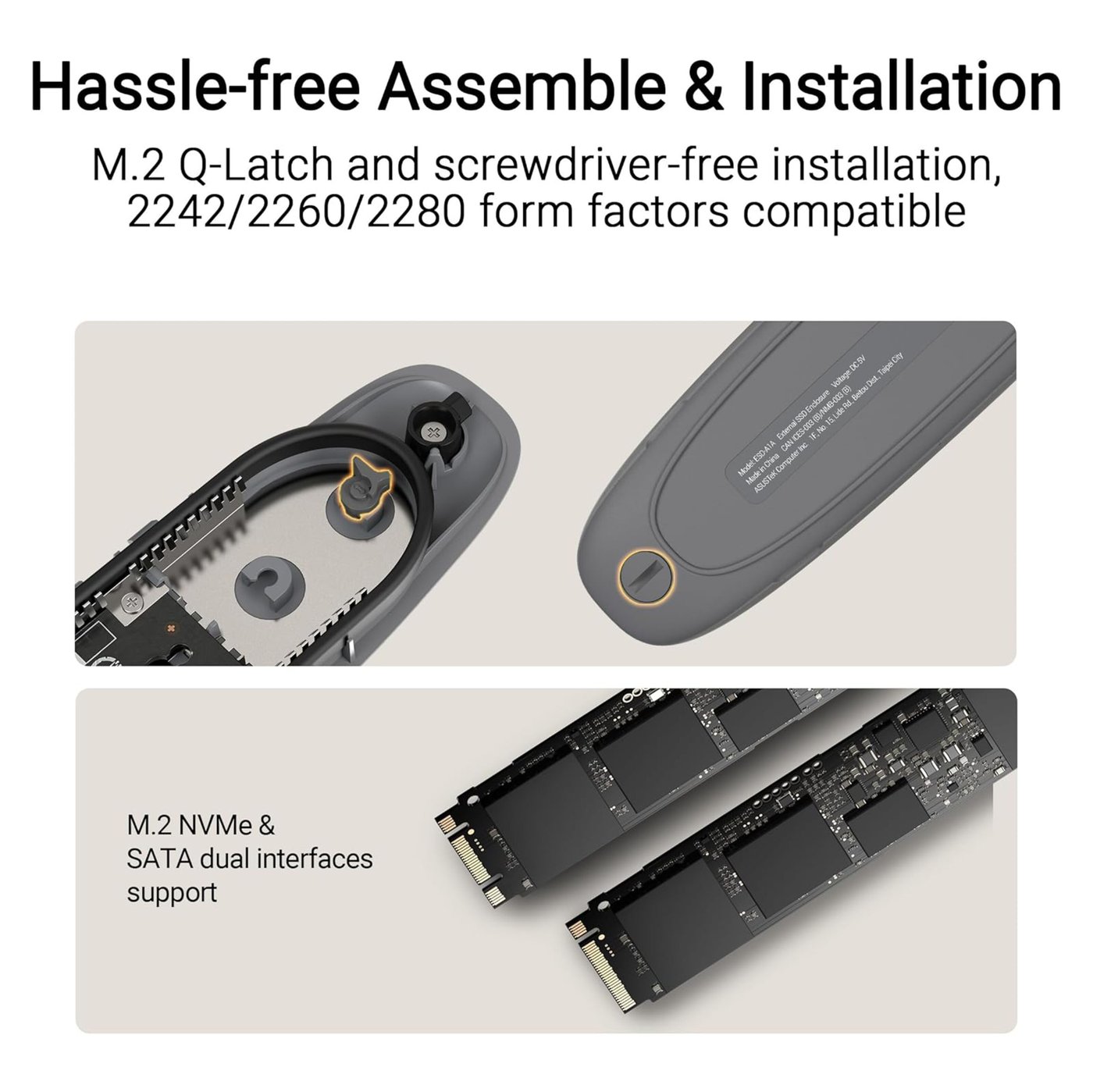 Cobble SSD Enclosure Hårddiskkabinett M.2 Grå