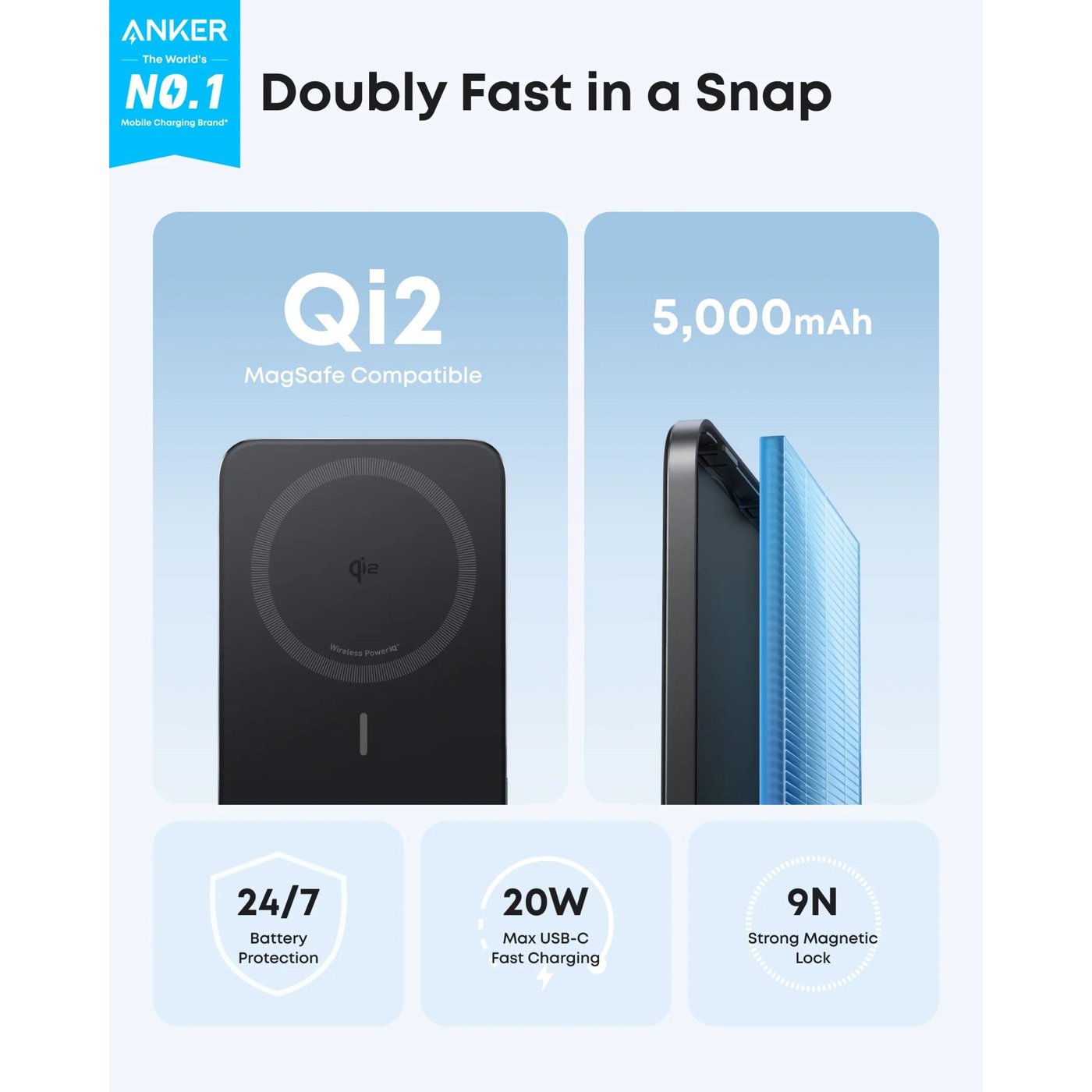 Anker MagGo Powerbank Slim 5k