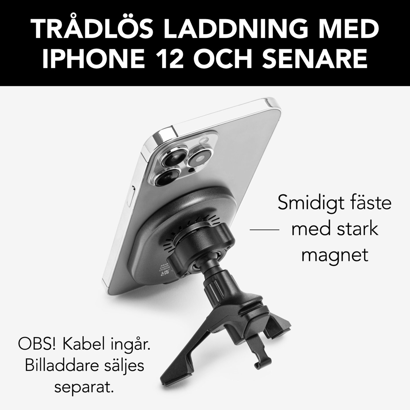 Linocell Magnetisk Qi2 laddplatta för bilen 15 W