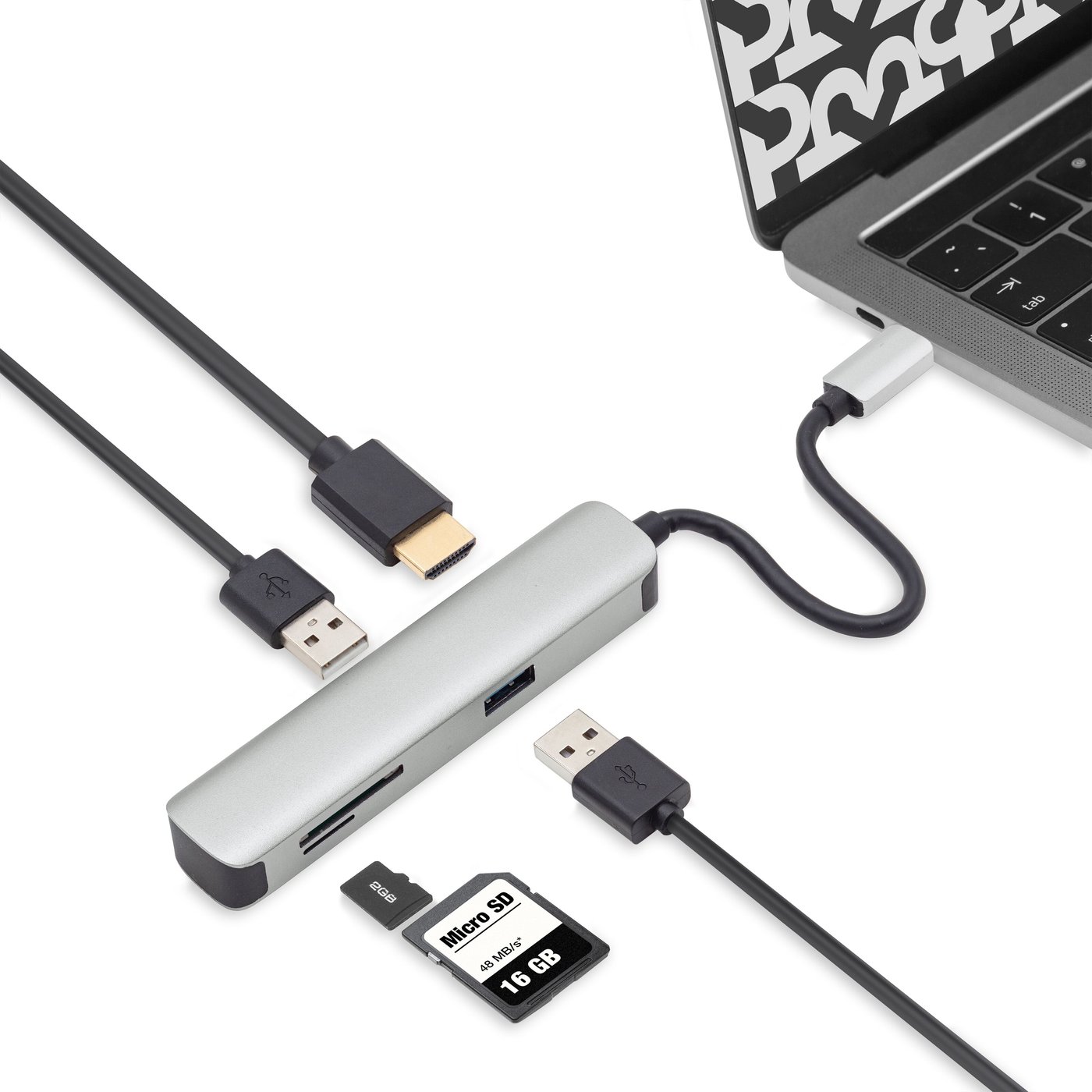 Plexgear 5-portars USB-C multiadapter CB1023